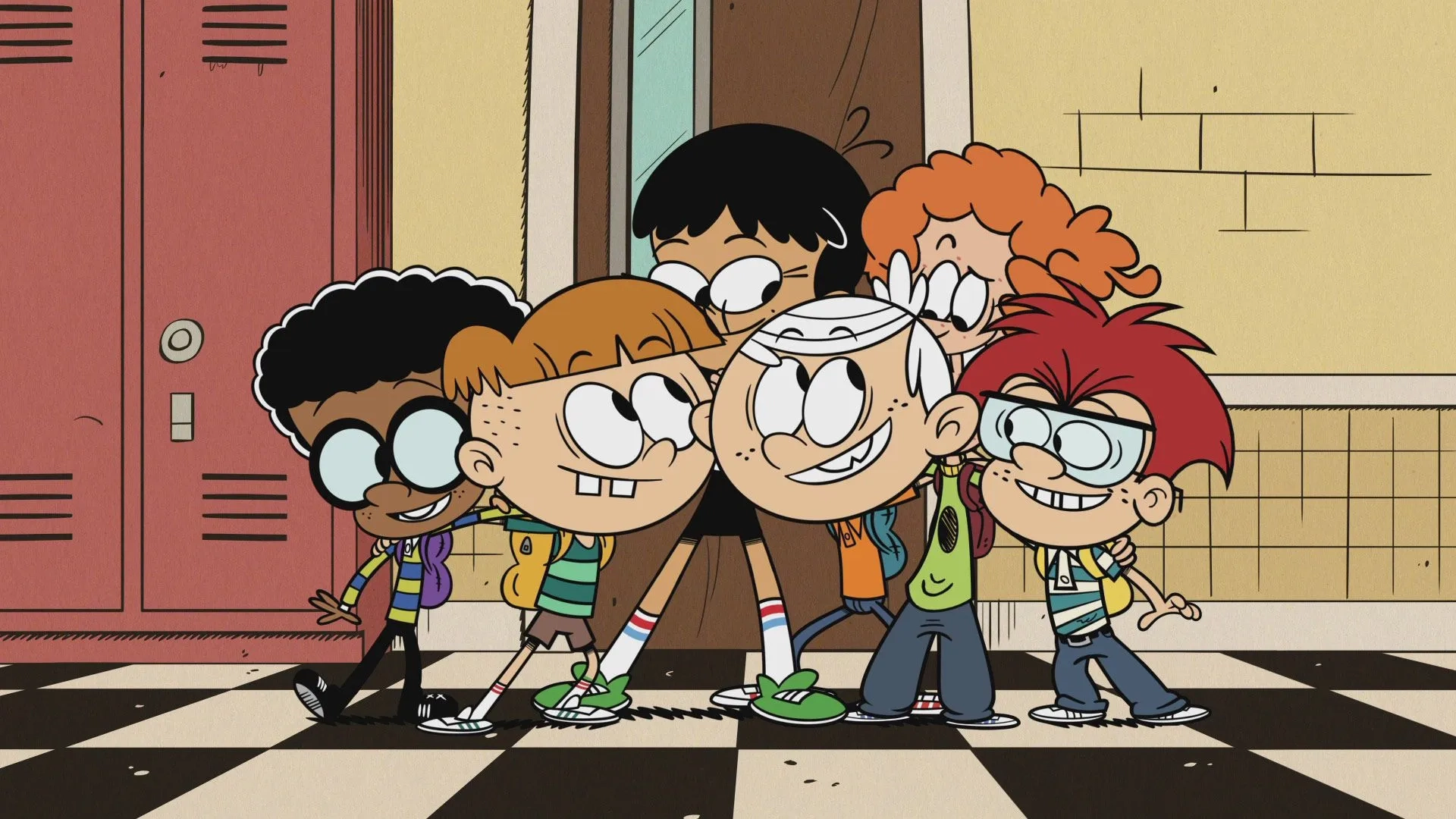 Jessica DiCicco, Lara Jill Miller, Catherine Taber, Asher Bishop, Andre Robinson, and Diego Alexander in The Loud House: Schooled! (2020)