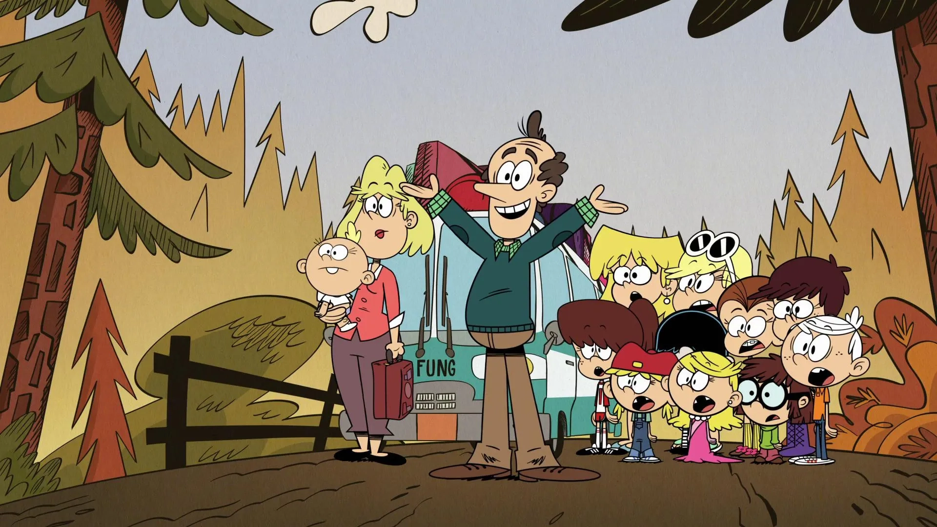 Grey Griffin, Jessica DiCicco, Nika Futterman, Lara Jill Miller, Brian Stepanek, Catherine Taber, Jill Talley, Asher Bishop, Liliana Mumy, and Cristina Pucelli in The Loud House: Camped! (2021)