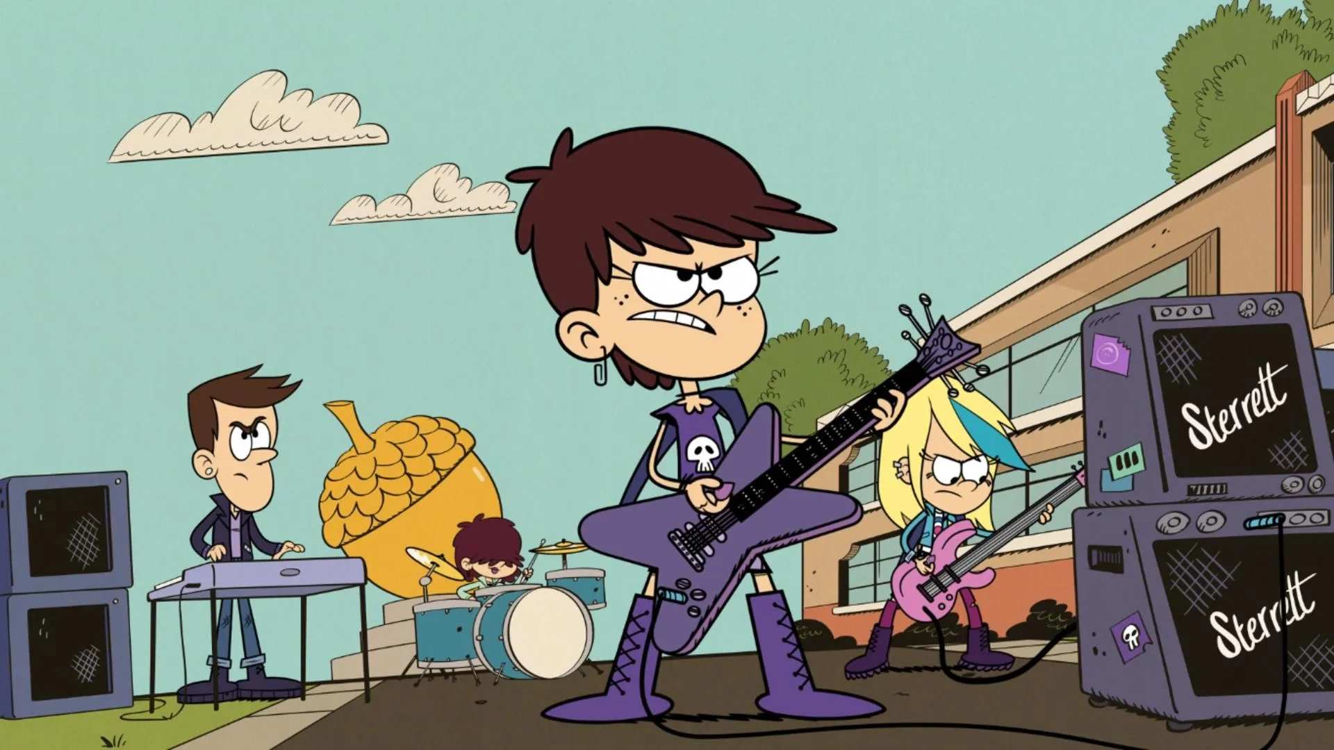 Nika Futterman, Alyson Stoner, A.J. LoCascio, and Ry Chase in The Loud House: Deep Cuts/Game Off (2020)