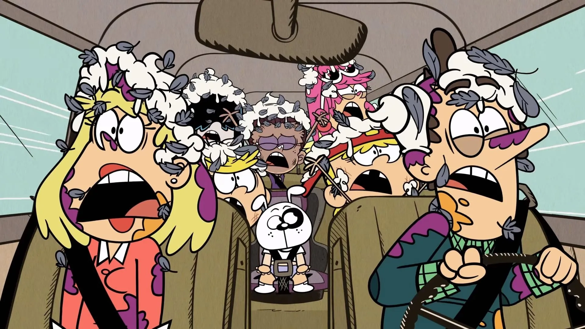 Dee Bradley Baker, Grey Griffin, Jessica DiCicco, Nika Futterman, Brian Stepanek, Jill Talley, and Liliana Mumy in The Loud House: Silence of the Luans/Undercover Mom (2021)