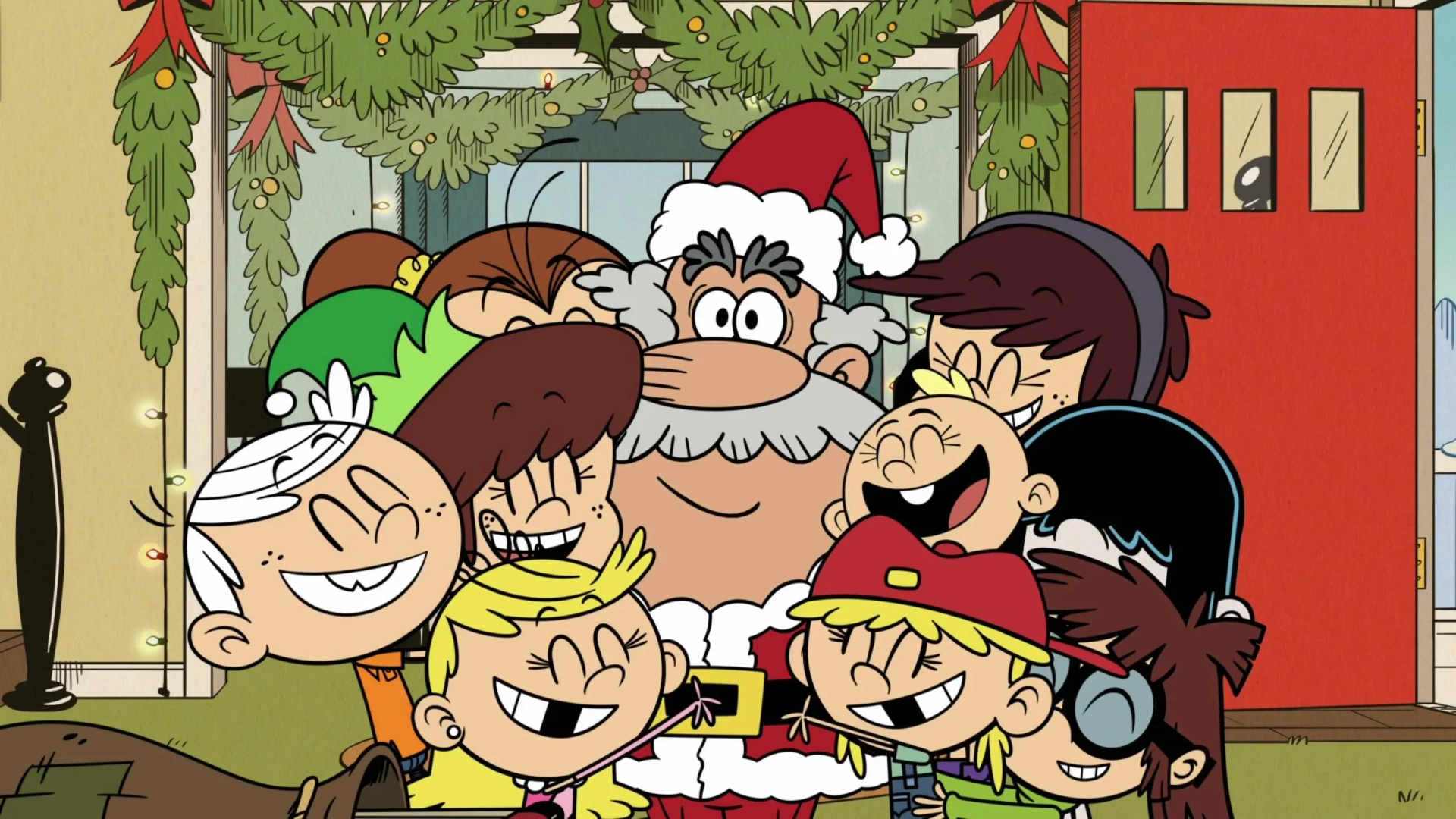 Grey Griffin, Jessica DiCicco, John DiMaggio, Nika Futterman, Lara Jill Miller, Asher Bishop, and Cristina Pucelli in The Loud House: Season's Cheating/A Flipmas Carol (2020)