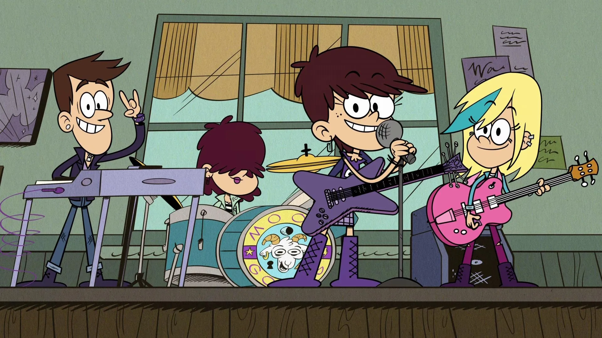 Nika Futterman, Alyson Stoner, A.J. LoCascio, and Ry Chase in The Loud House: Blinded By Science/Band Together (2020)