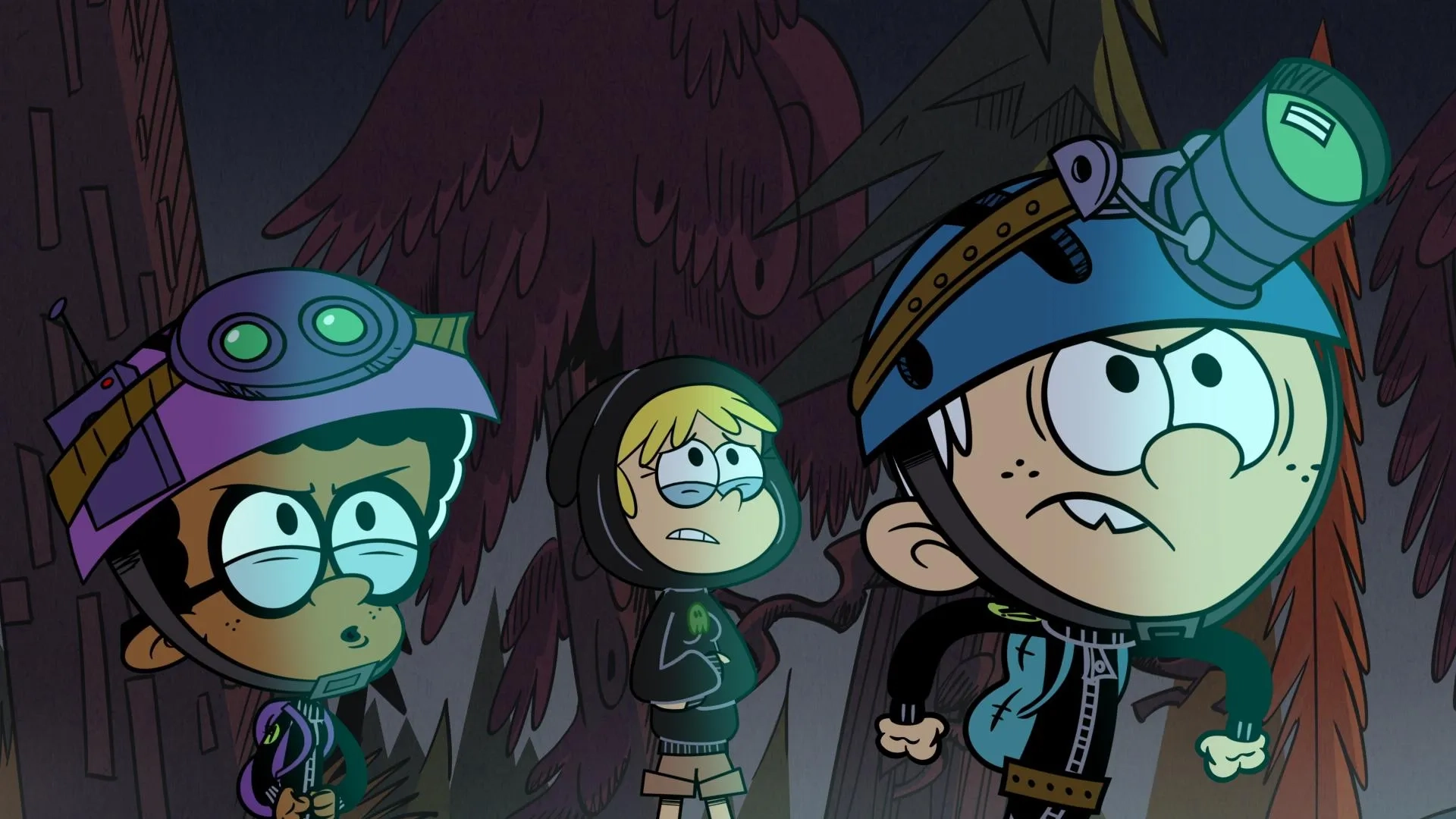 Catherine Taber, Asher Bishop, and Andre Robinson in The Loud House: Ghosted! (2020)