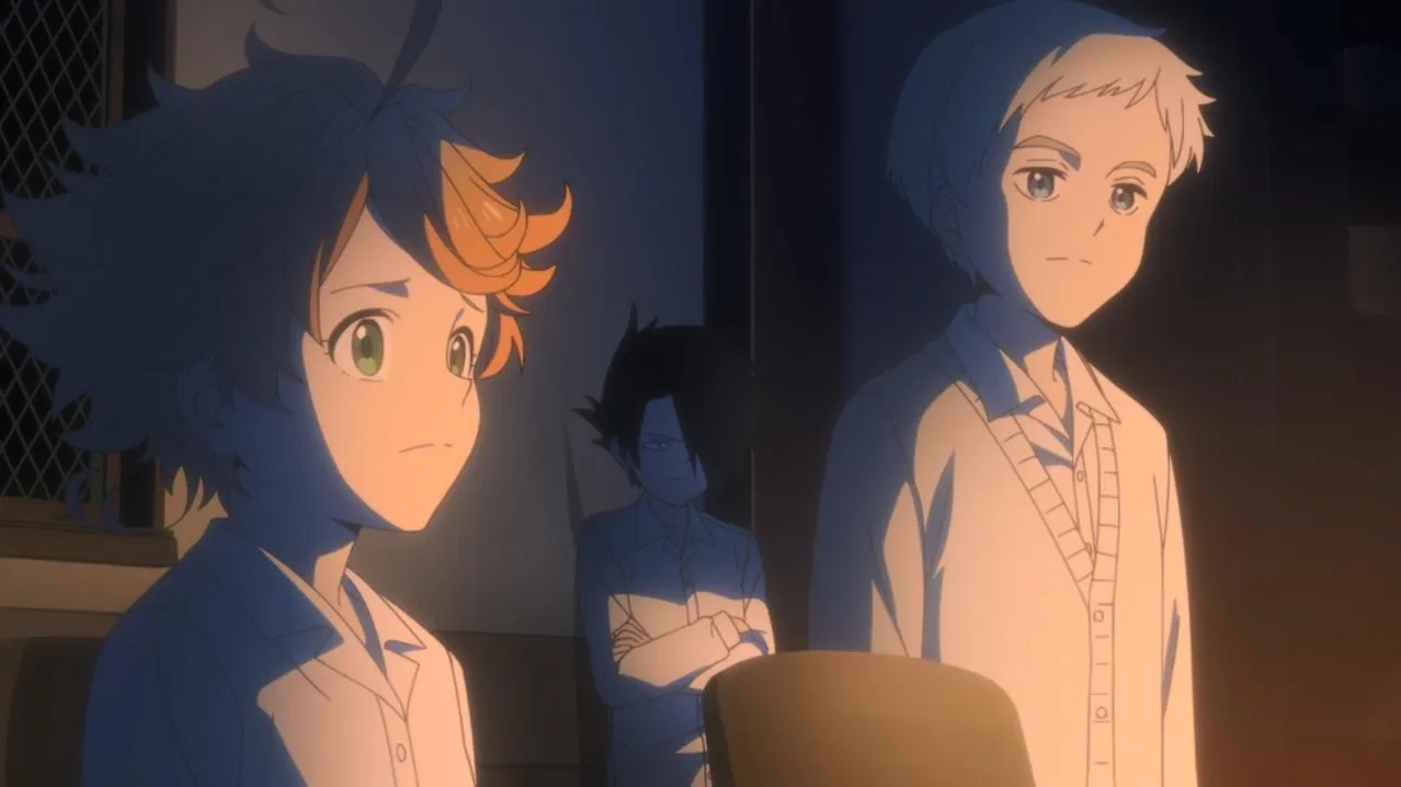 Mariya Ise, Sumire Morohoshi, and Maaya Uchida in The Promised Neverland (2019)