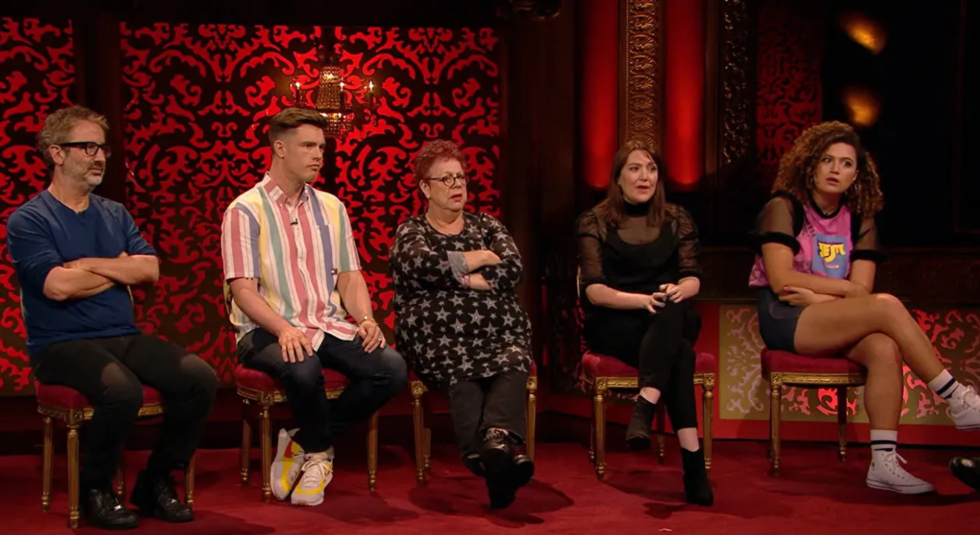 David Baddiel, Jo Brand, Katy Wix, Rose Matafeo, and Ed Gamble in Taskmaster: Five Miles Per Day (2019)