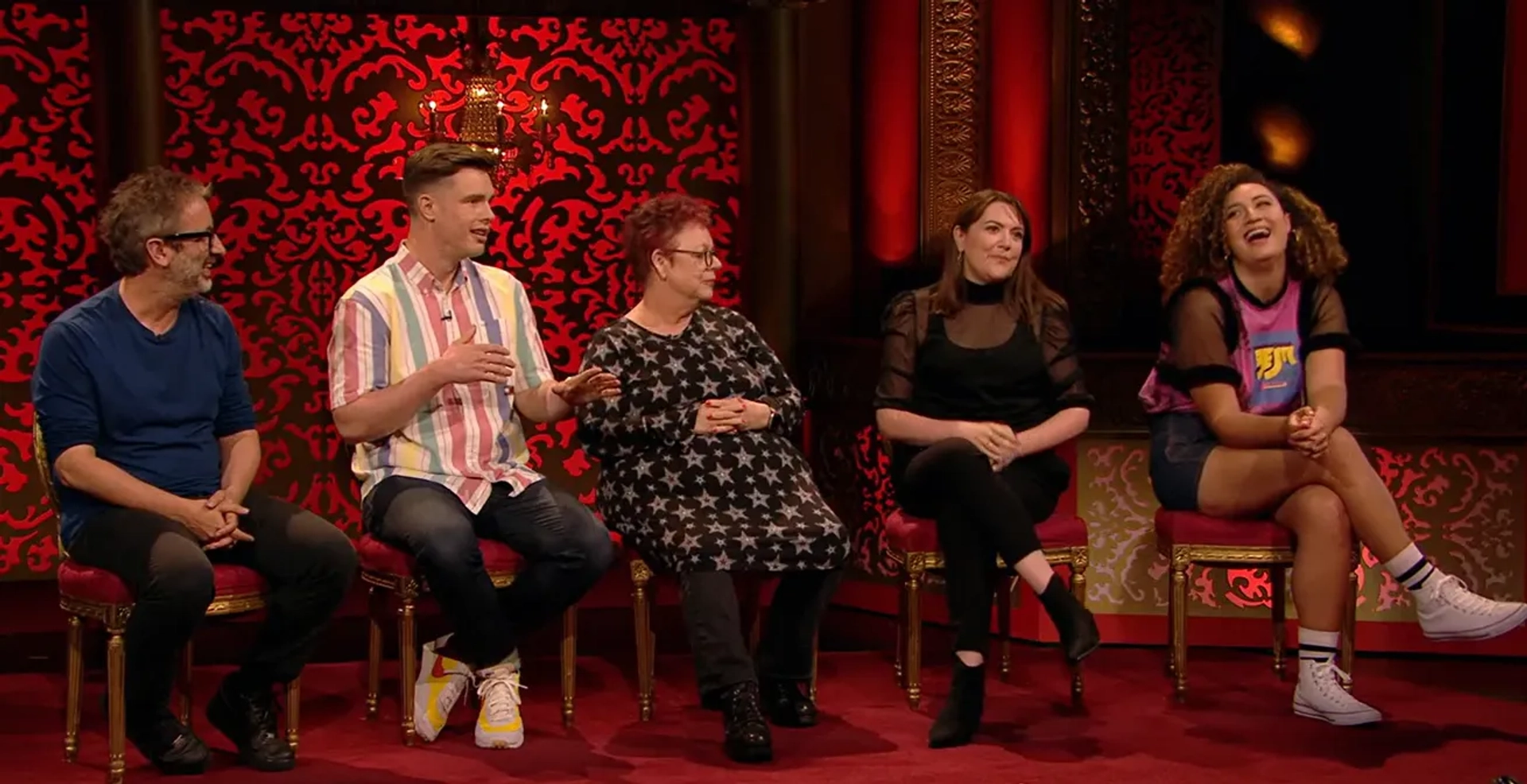 David Baddiel, Jo Brand, Katy Wix, Rose Matafeo, and Ed Gamble in Taskmaster: Five Miles Per Day (2019)