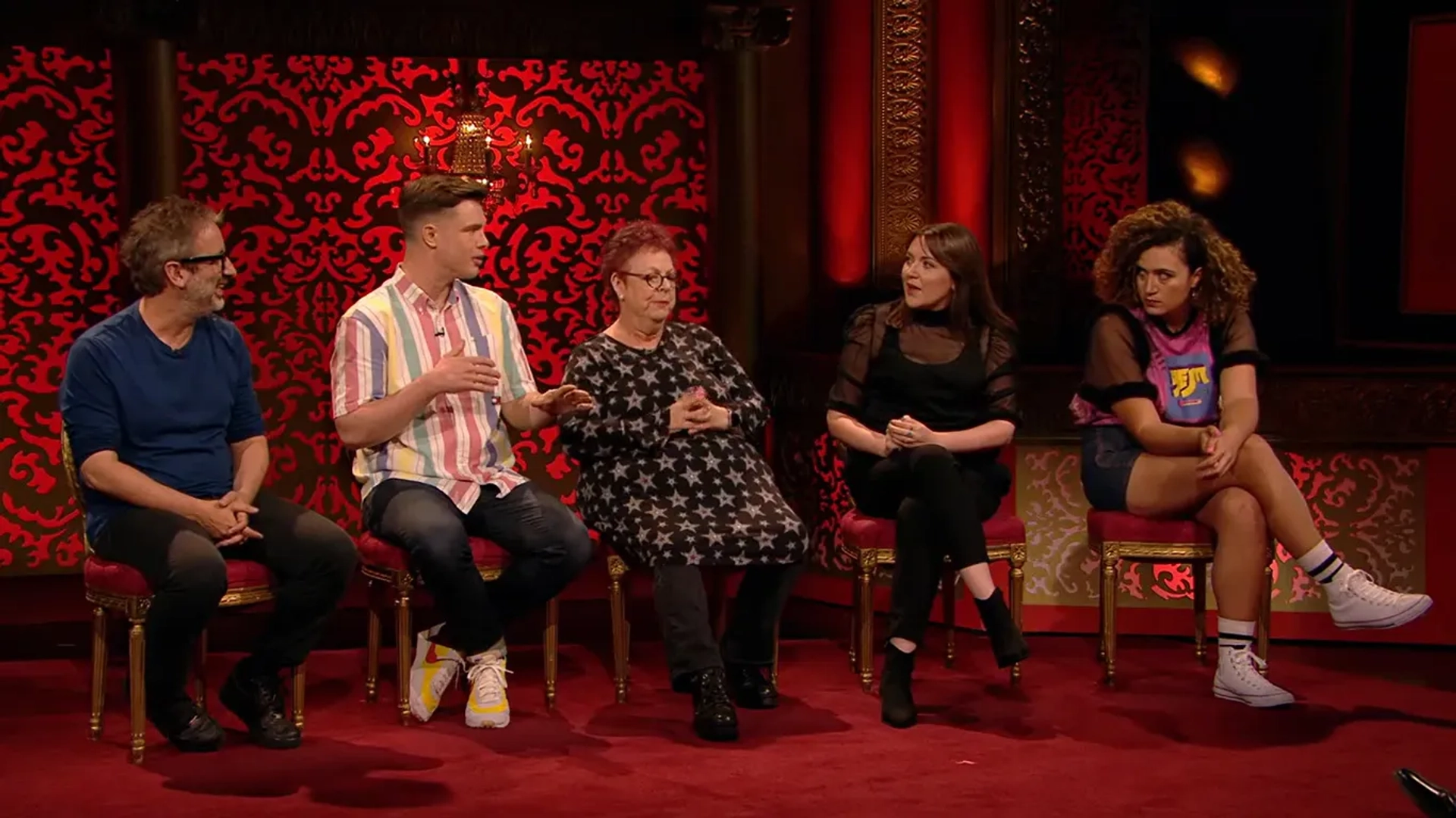 David Baddiel, Jo Brand, Katy Wix, Rose Matafeo, and Ed Gamble in Taskmaster: Five Miles Per Day (2019)