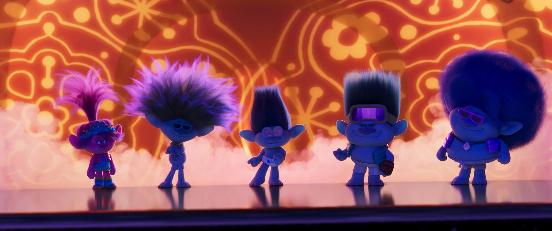 Justin Timberlake, Anna Kendrick, Eric André, Kid Cudi, and Daveed Diggs in Trolls Band Together (2023)