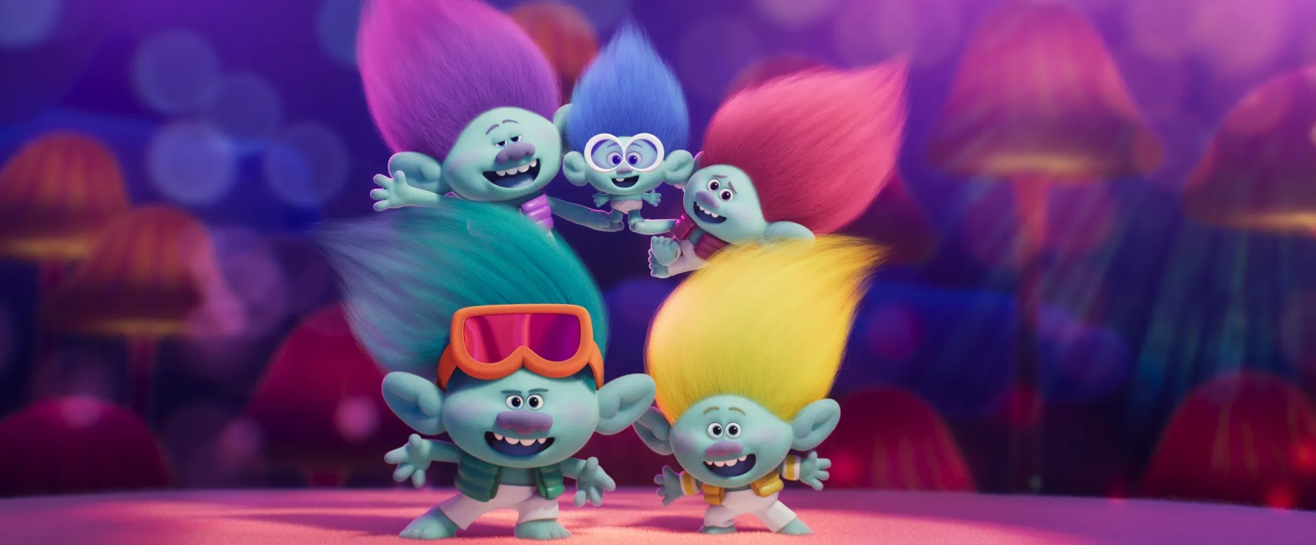 Justin Timberlake, Walt Dohrn, Alan Kim, Eric André, Troye Sivan, Kid Cudi, and Daveed Diggs in Trolls Band Together (2023)