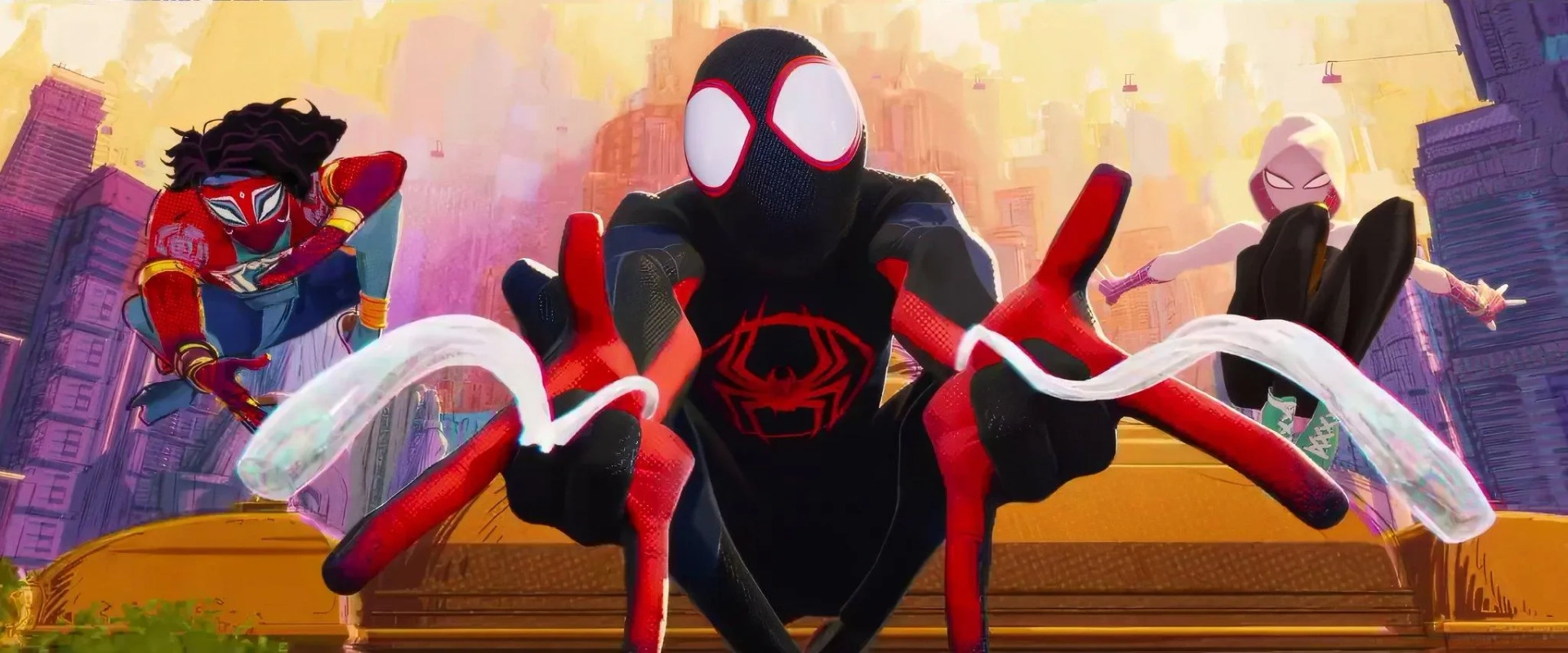 Hailee Steinfeld, Karan Soni, and Shameik Moore in Spider-Man: Across the Spider-Verse (2023)