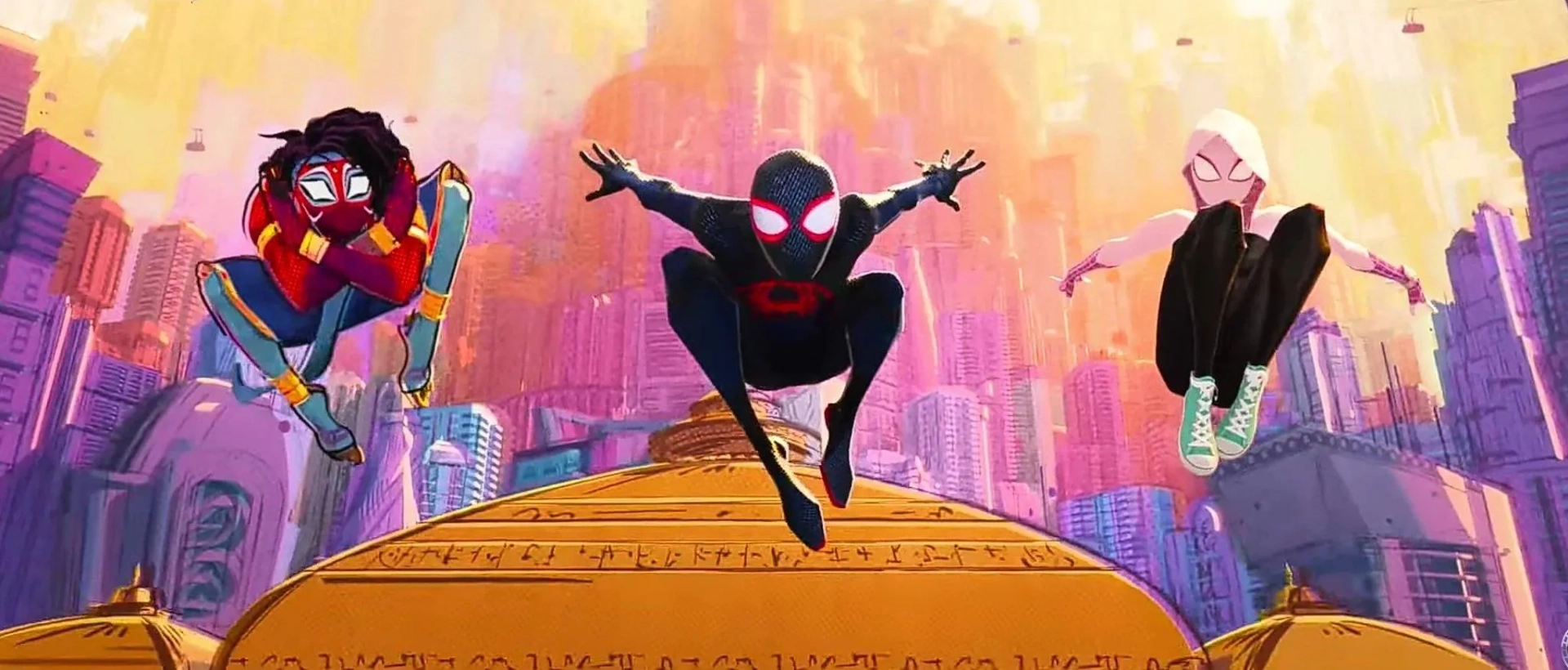 Hailee Steinfeld, Karan Soni, and Shameik Moore in Spider-Man: Across the Spider-Verse (2023)