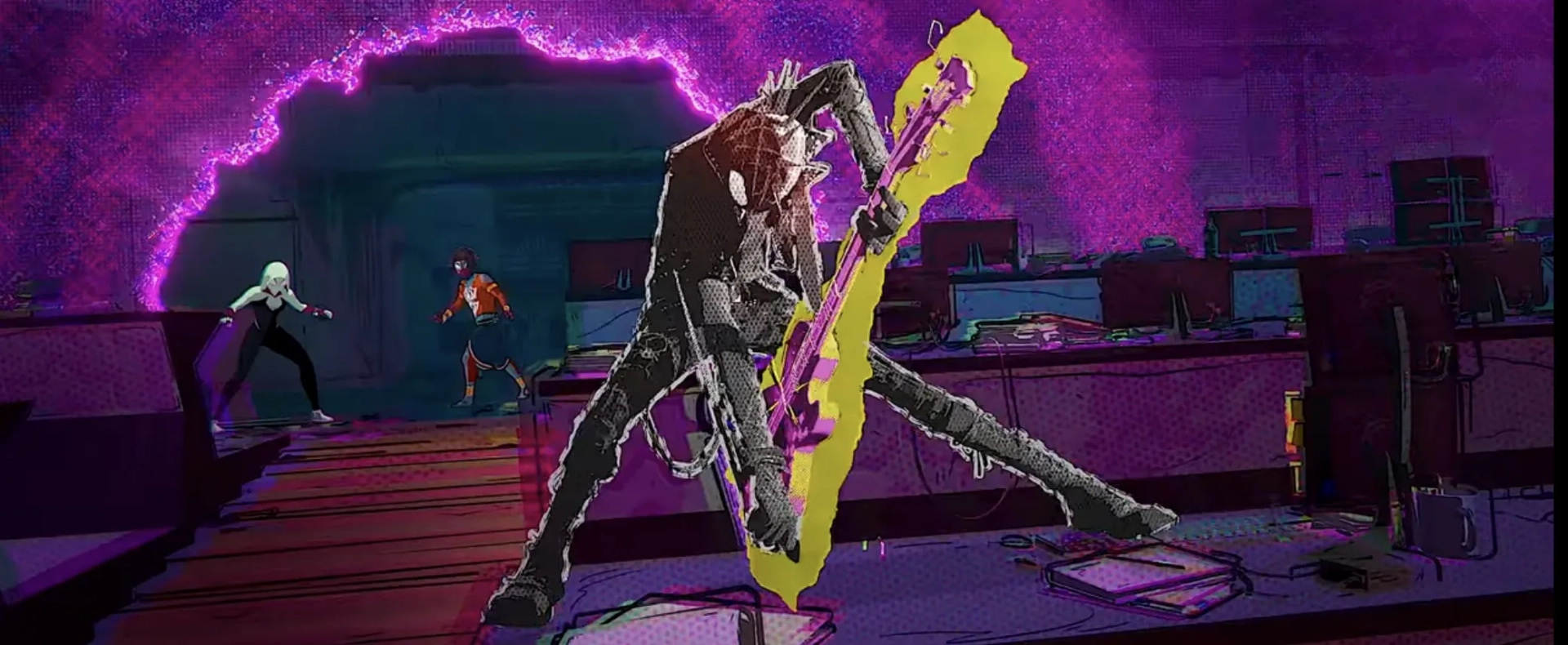 Daniel Kaluuya, Hailee Steinfeld, and Karan Soni in Spider-Man: Across the Spider-Verse (2023)