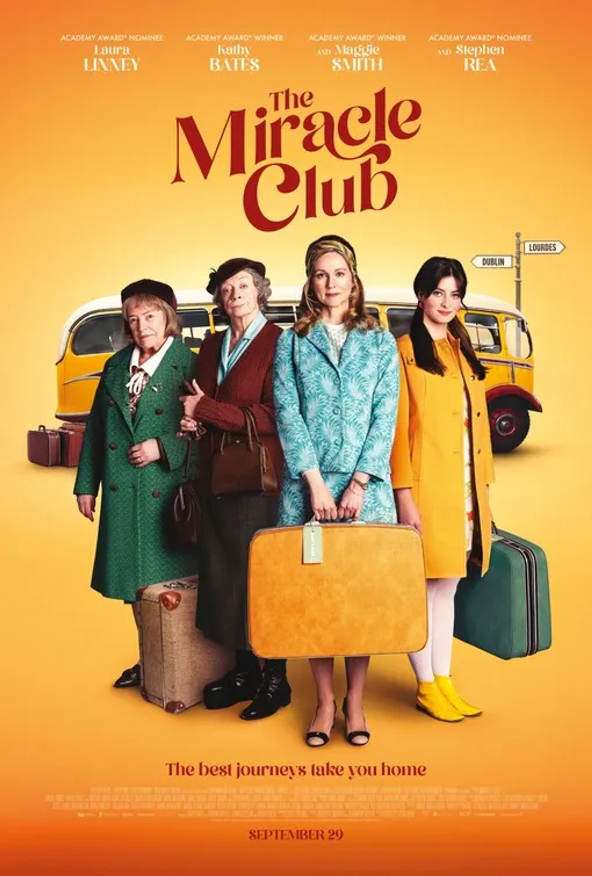 Kathy Bates, Laura Linney, Maggie Smith, and Agnes O'Casey in The Miracle Club (2023)