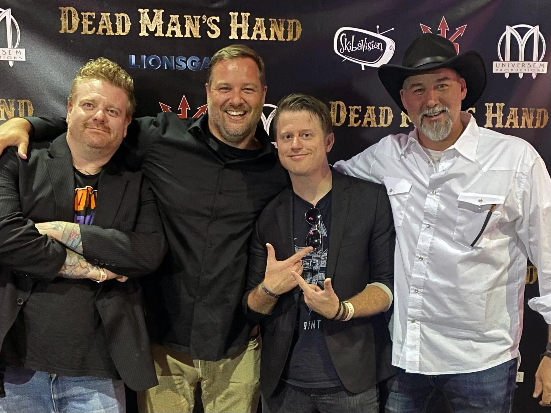 Kevin Minor, Matthew Minor, Joshua Werner, and Travis McIntire at an event for Dead Man's Hand (2023)