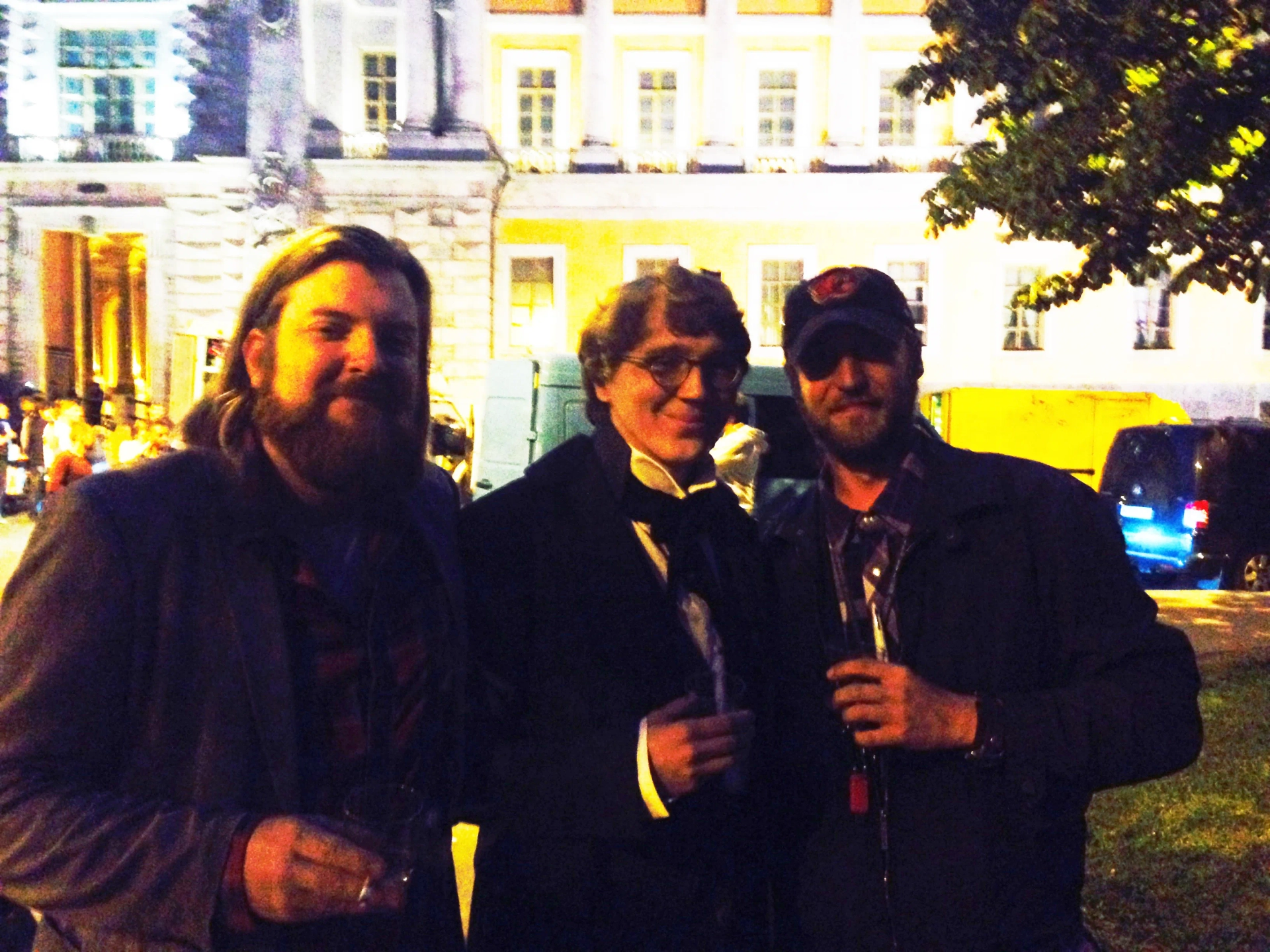 Jack Arnold, Paul Dano and Jamie D. Allen wrapping at War and Peace, 2015