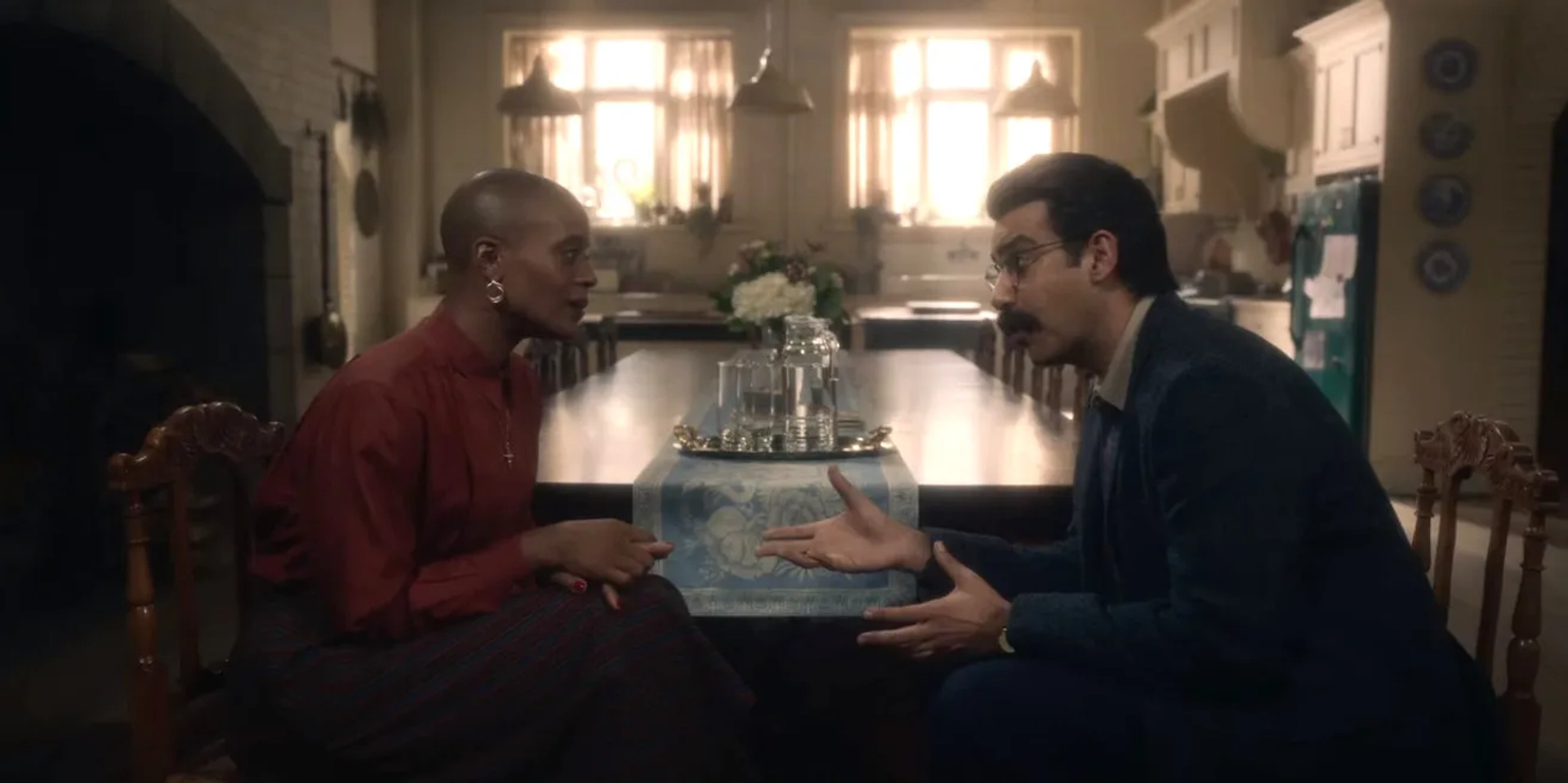 T'Nia Miller and Rahul Kohli in The Haunting of Bly Manor (2020)