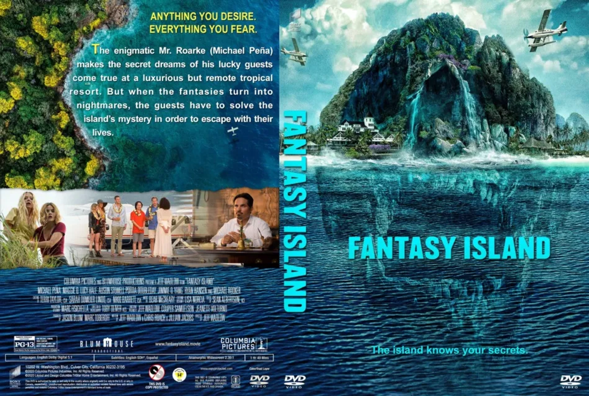 Portia Doubleday, Michael Peña, Maggie Q, Ryan Hansen, Parisa Fitz-Henley, Lucy Hale, Austin Stowell, and Jimmy O. Yang in Fantasy Island (2020)