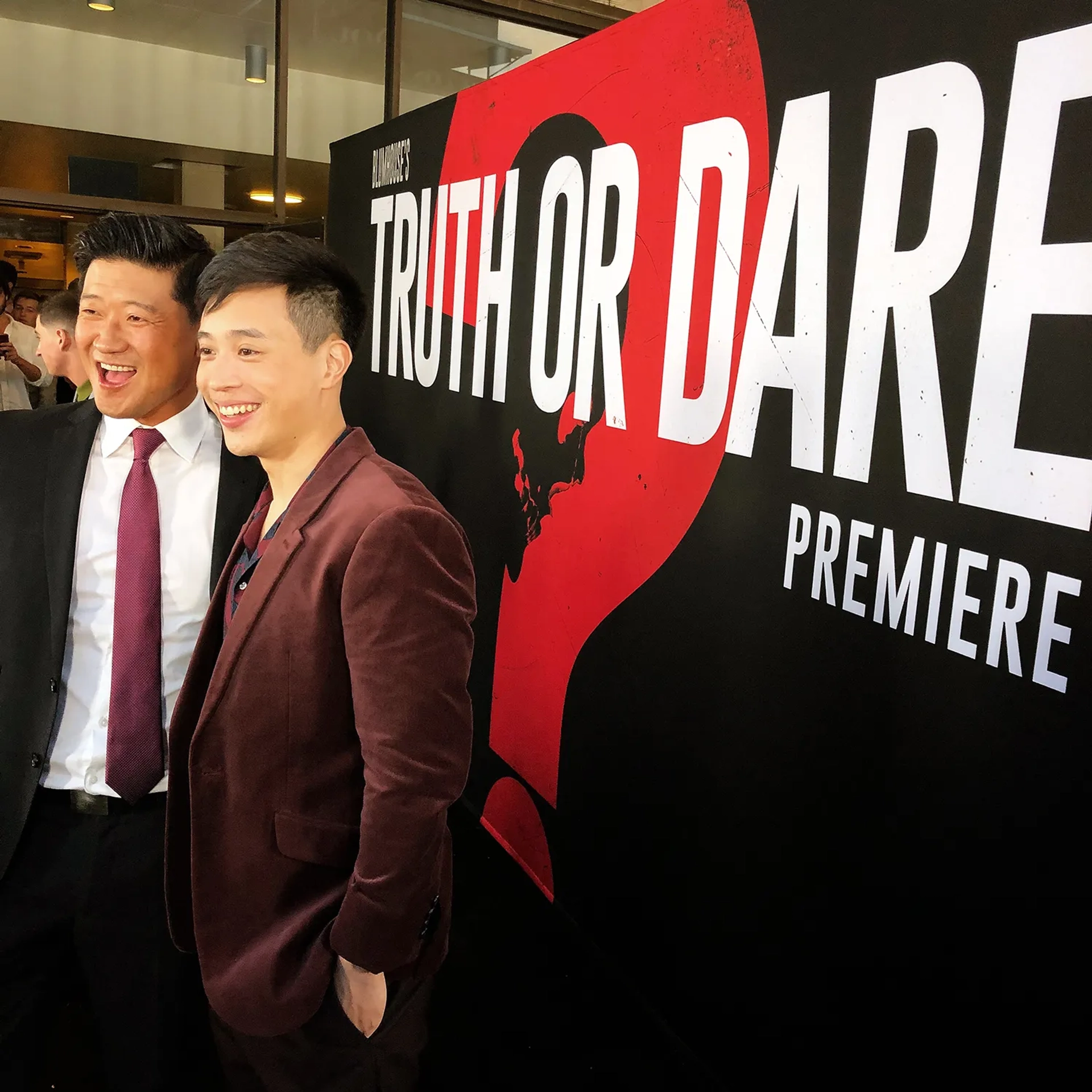 Actors Tom Choi and Hayden Szeto attend Universal Pictures "Blumhouse's Truth Or Dare" at ArcLight Cinemas Cinerama Dome on April 12, 2018 in Hollywood, California.