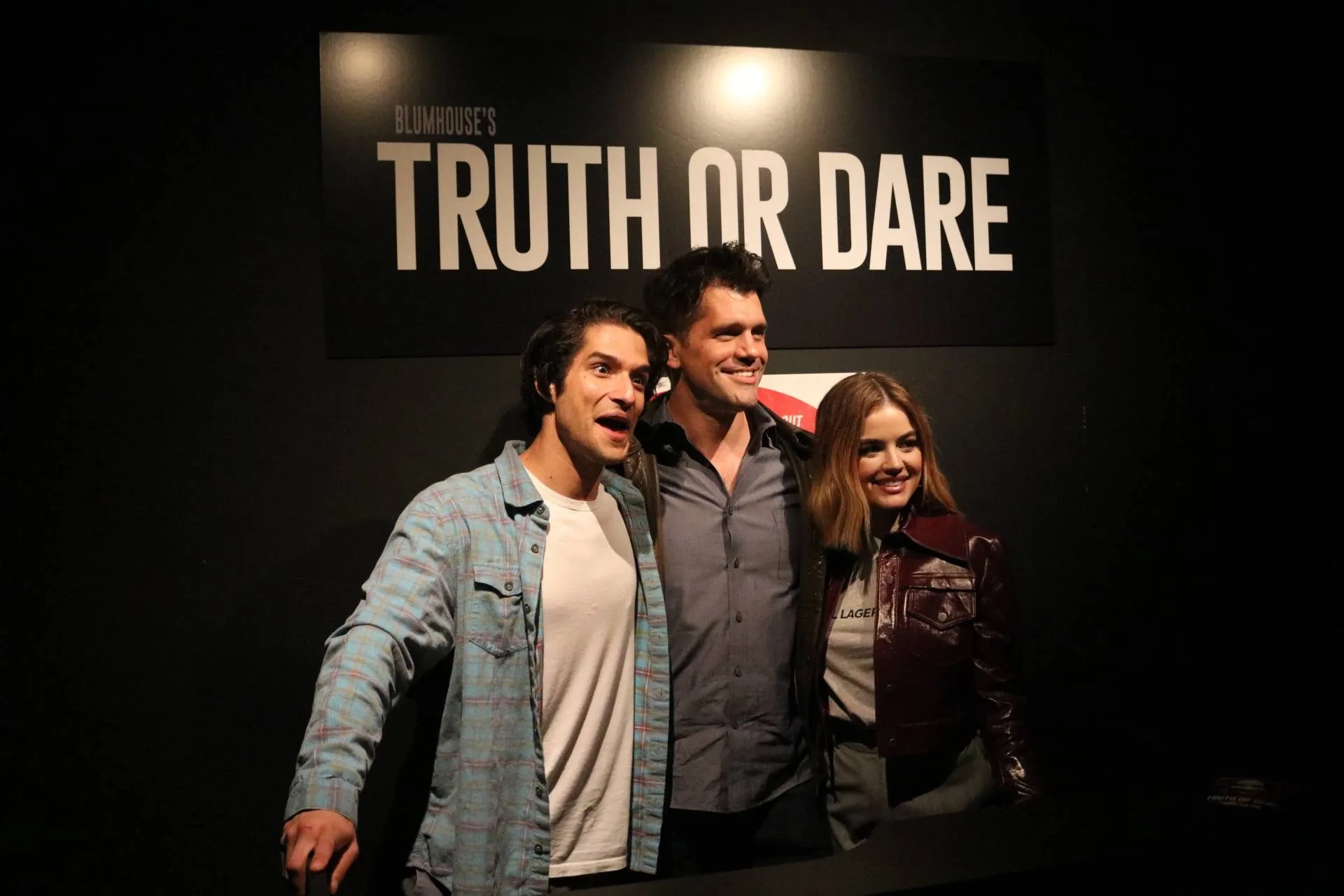 Tyler Posey, Jeff Wadlow, and Lucy Hale at an event for Truth or Dare (2018)