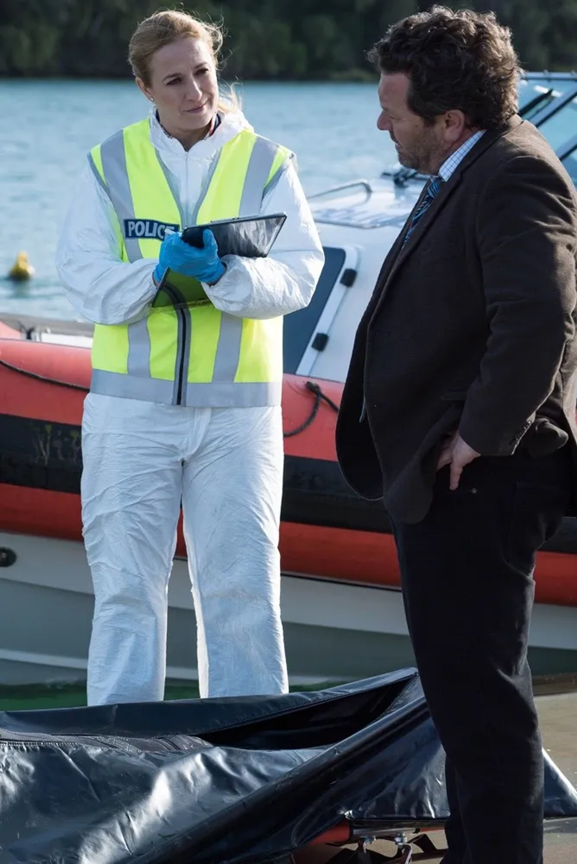 Neill Rea and Cristina Serban Ionda in The Brokenwood Mysteries (2014)