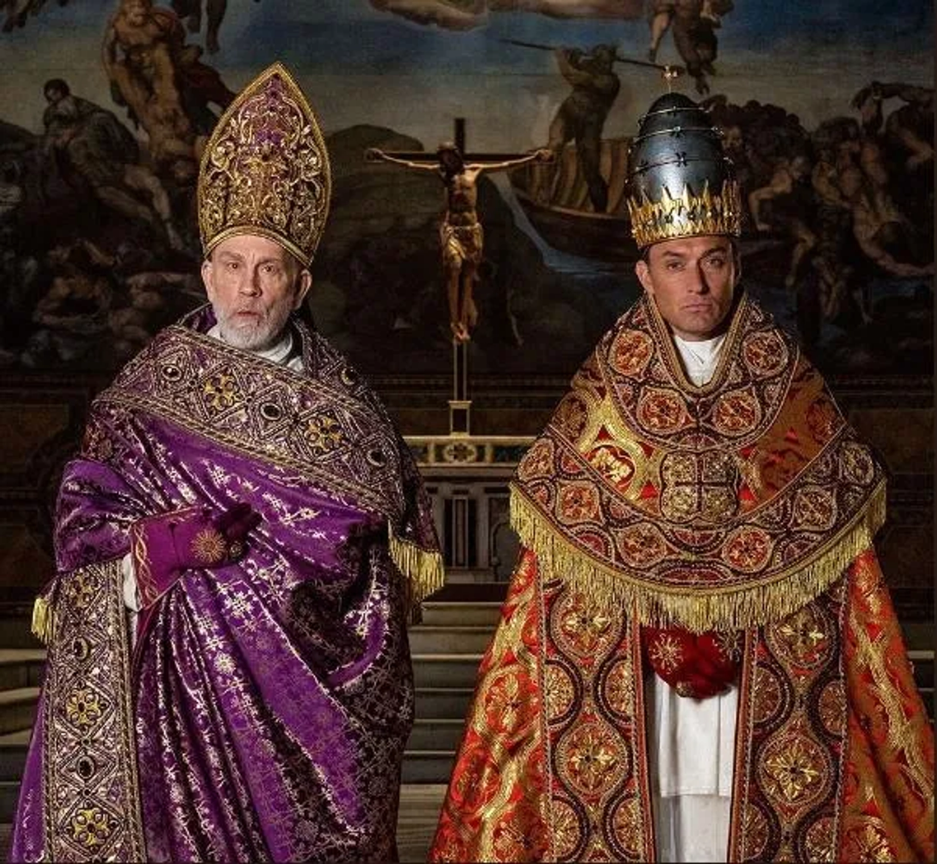 Jude Law and John Malkovich in The New Pope (2020)