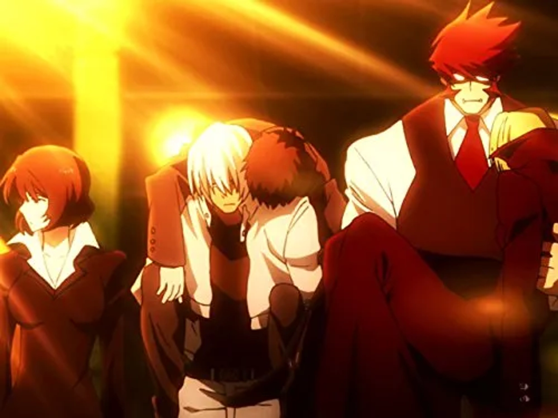 Rikiya Koyama, Mitsuru Miyamoto, Kazuya Nakai, Ai Orikasa, Ian Sinclair, Phil Parsons, Stephanie Young, Yû Kobayashi, J. Michael Tatum, and Trina Nishimura in Blood Blockade Battlefront (2015)