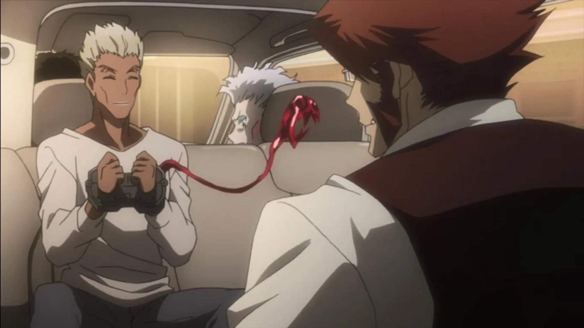 Keiji Fujiwara, Rikiya Koyama, Yôko Sômi, and Mamoru Miyano in Blood Blockade Battlefront (2015)