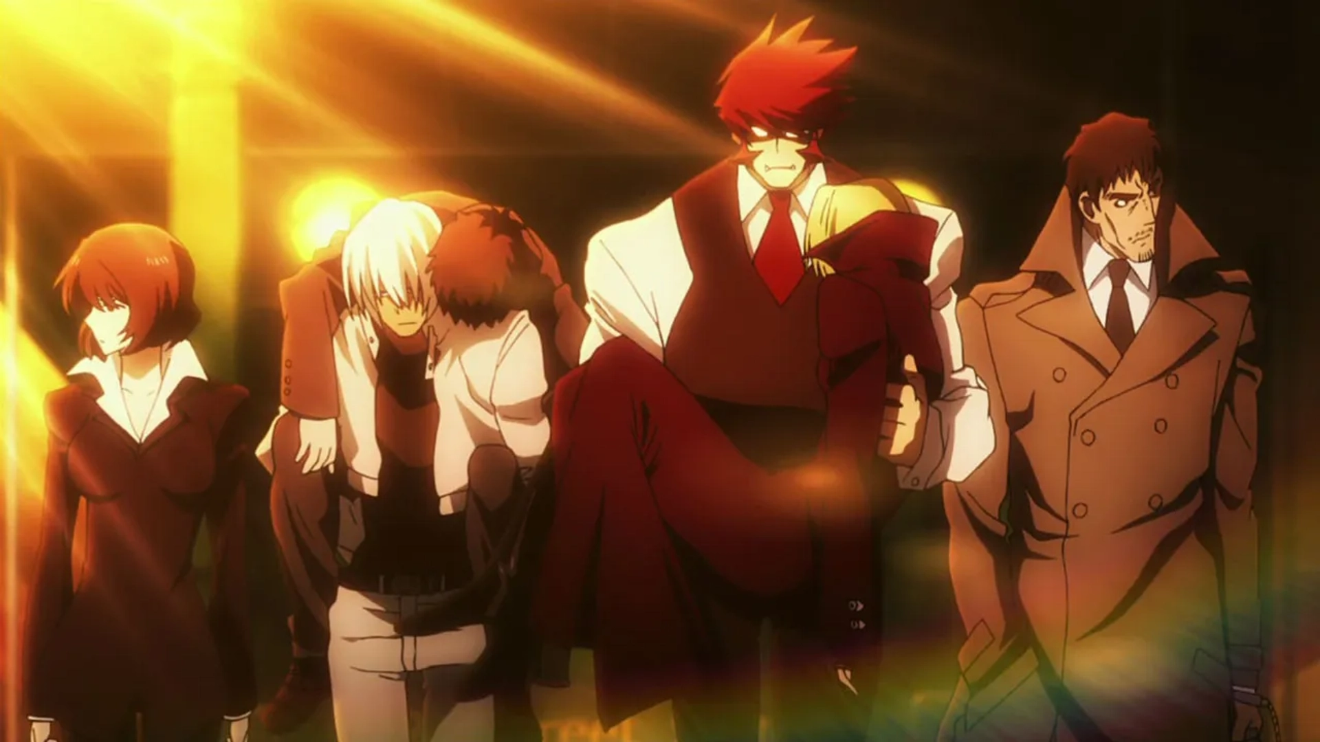 Rikiya Koyama, Kazuya Nakai, Ai Orikasa, Mark Stoddard, Akio Ôtsuka, Daisuke Sakaguchi, Ian Sinclair, Aaron Dismuke, Phil Parsons, Stephanie Young, Yû Kobayashi, and Trina Nishimura in Blood Blockade Battlefront (2015)