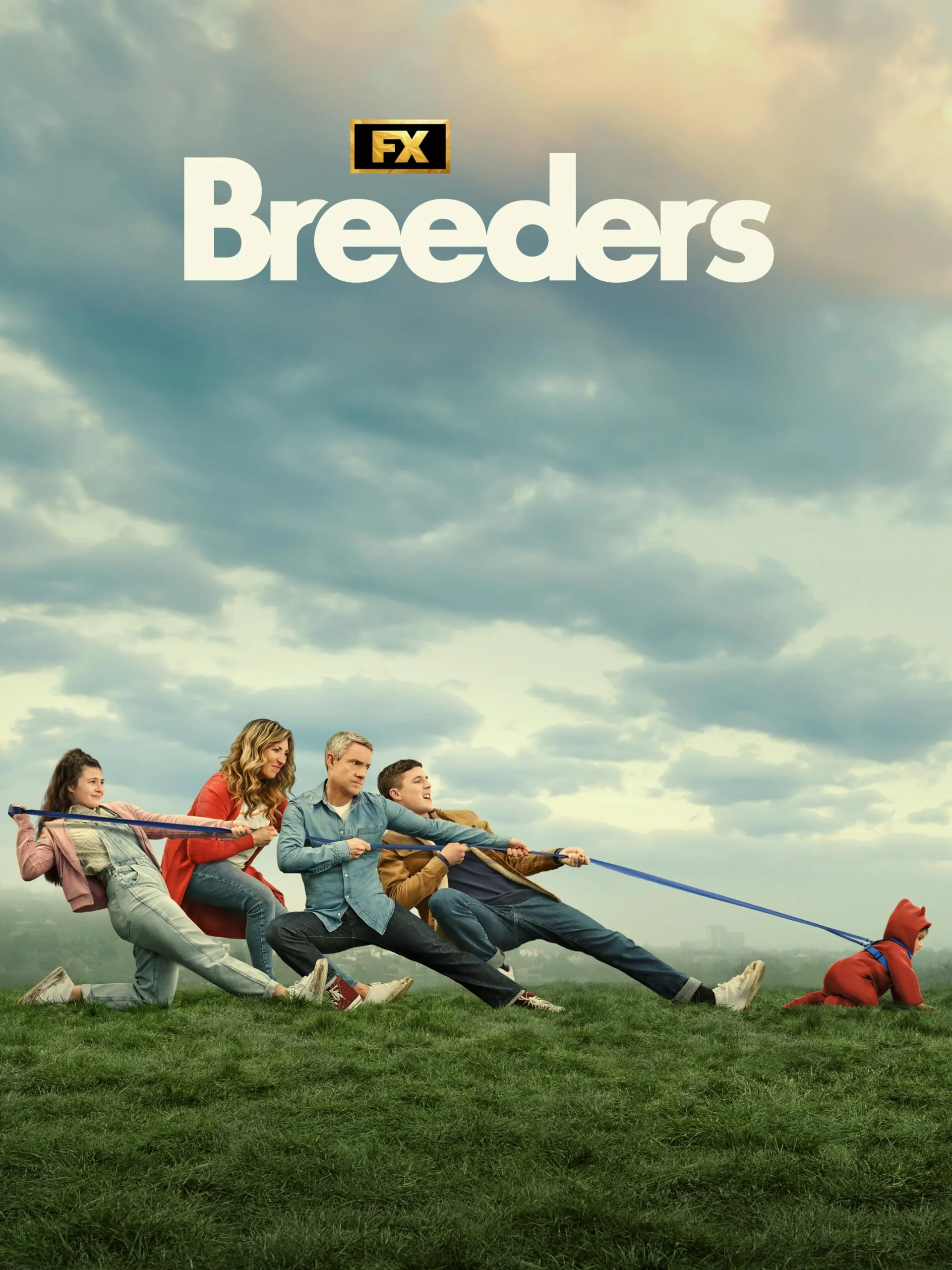 Martin Freeman, Daisy Haggard, Zoë Athena, and Oscar Kennedy in Breeders (2020)