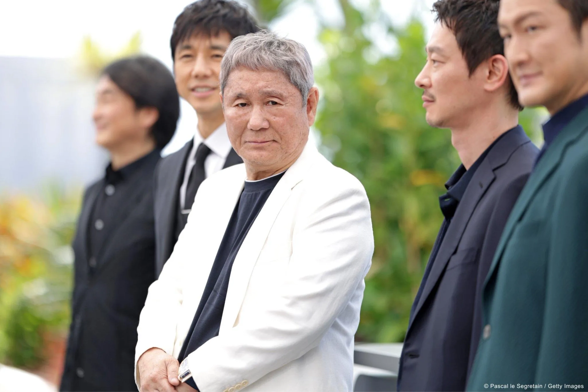 Takeshi Kitano, Hidetoshi Nishijima, Ryo Kase, and Shidô Nakamura at an event for Kubi (2023)