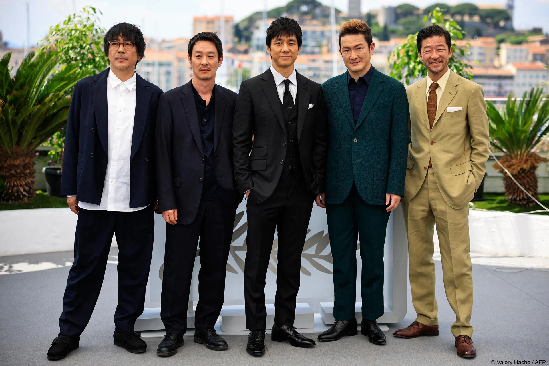 Tadanobu Asano, Hidetoshi Nishijima, Nao Ômori, Ryo Kase, and Shidô Nakamura at an event for Kubi (2023)