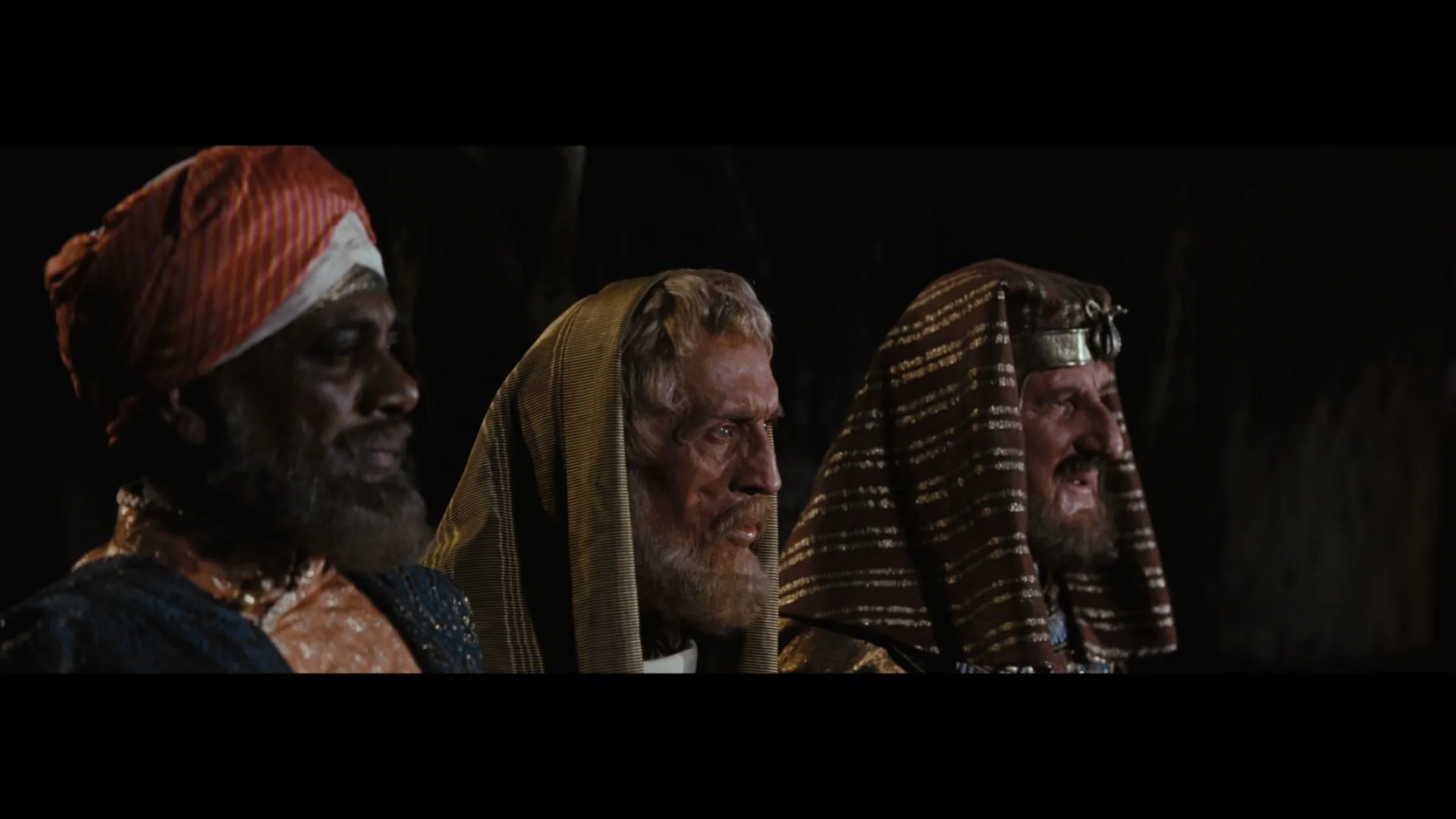 Finlay Currie, Richard Hale, and Reginald Lal Singh in Ben-Hur (1959)