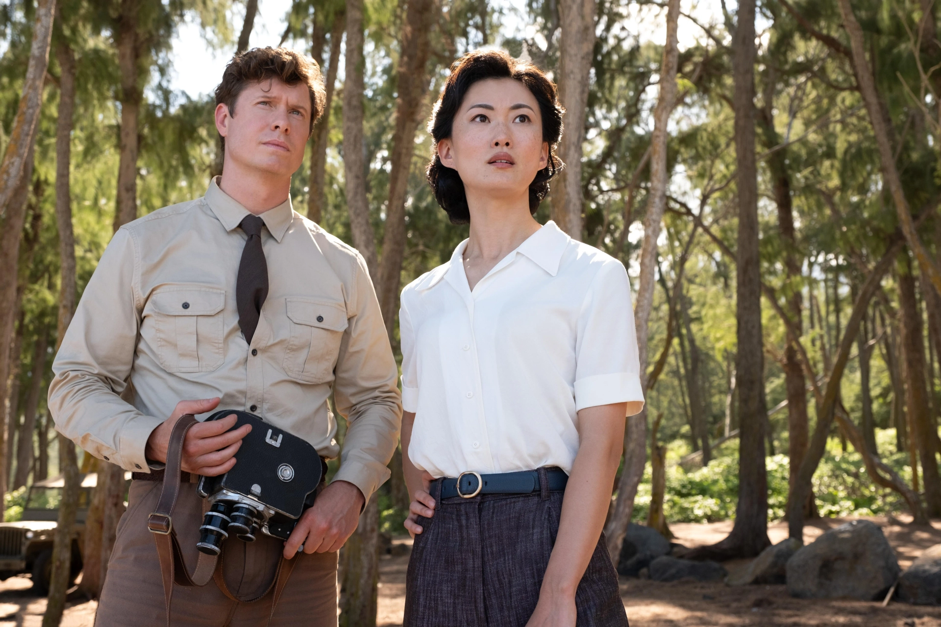 Anders Holm and Mari Yamamoto in Monarch: Legacy of Monsters (2023)