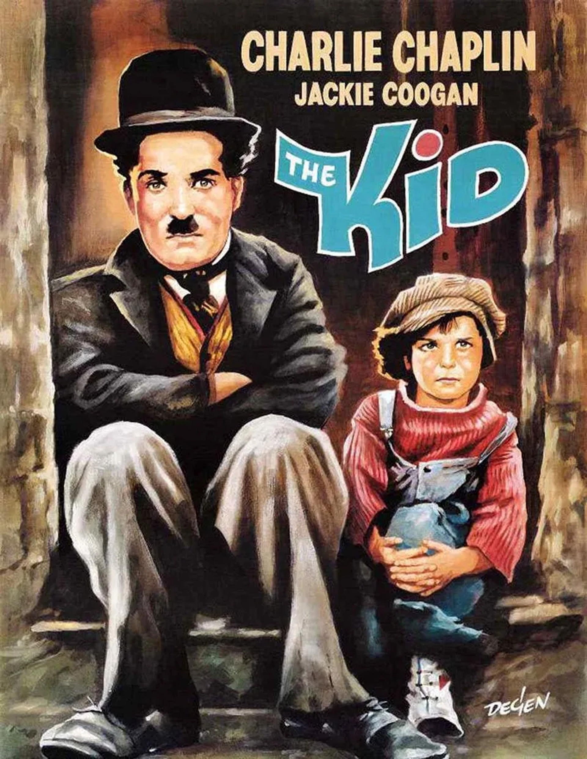 Charles Chaplin and Jackie Coogan in The Kid (1921)