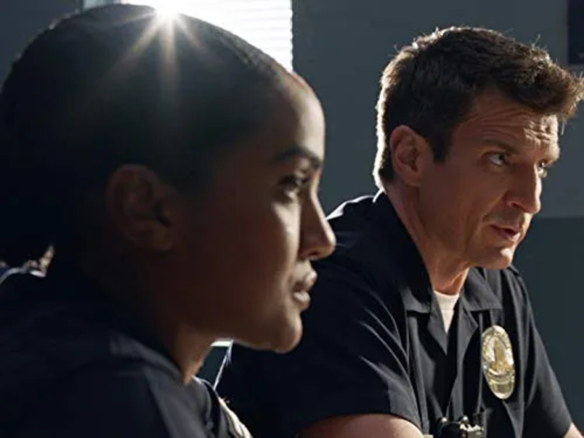 Nathan Fillion and Mekia Cox in The Rookie: Follow-Up Day (2020)