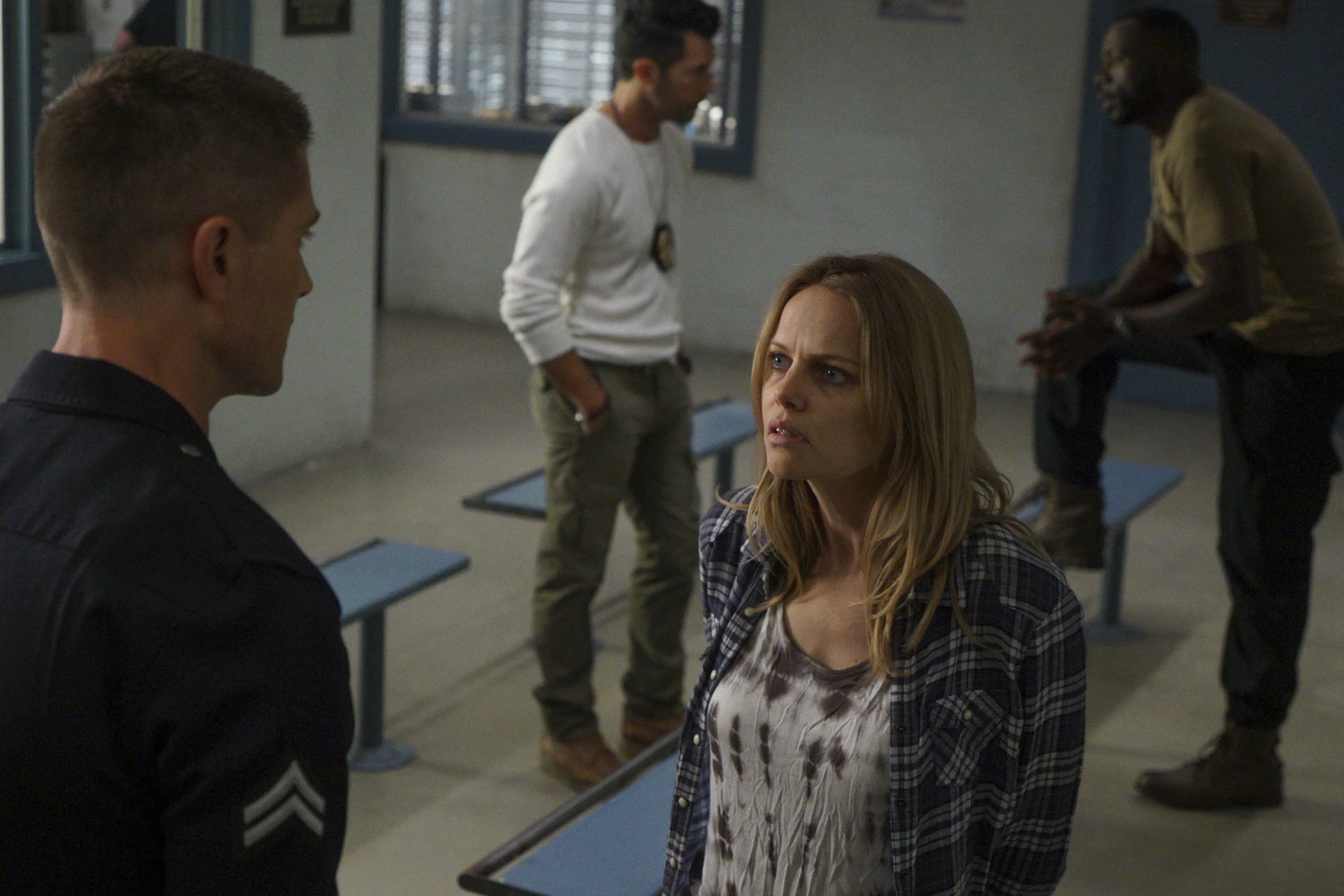 Eric Winter, David DeSantos, Mircea Monroe, and Demetrius Grosse in The Rookie (2018)