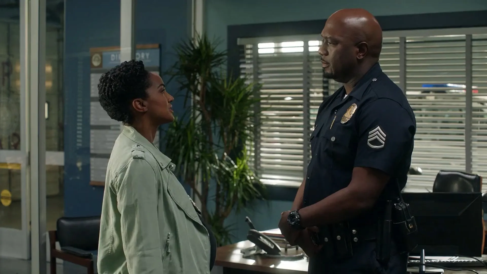 Richard T. Jones and Mekia Cox in The Rookie: Day in the Hole (2022)