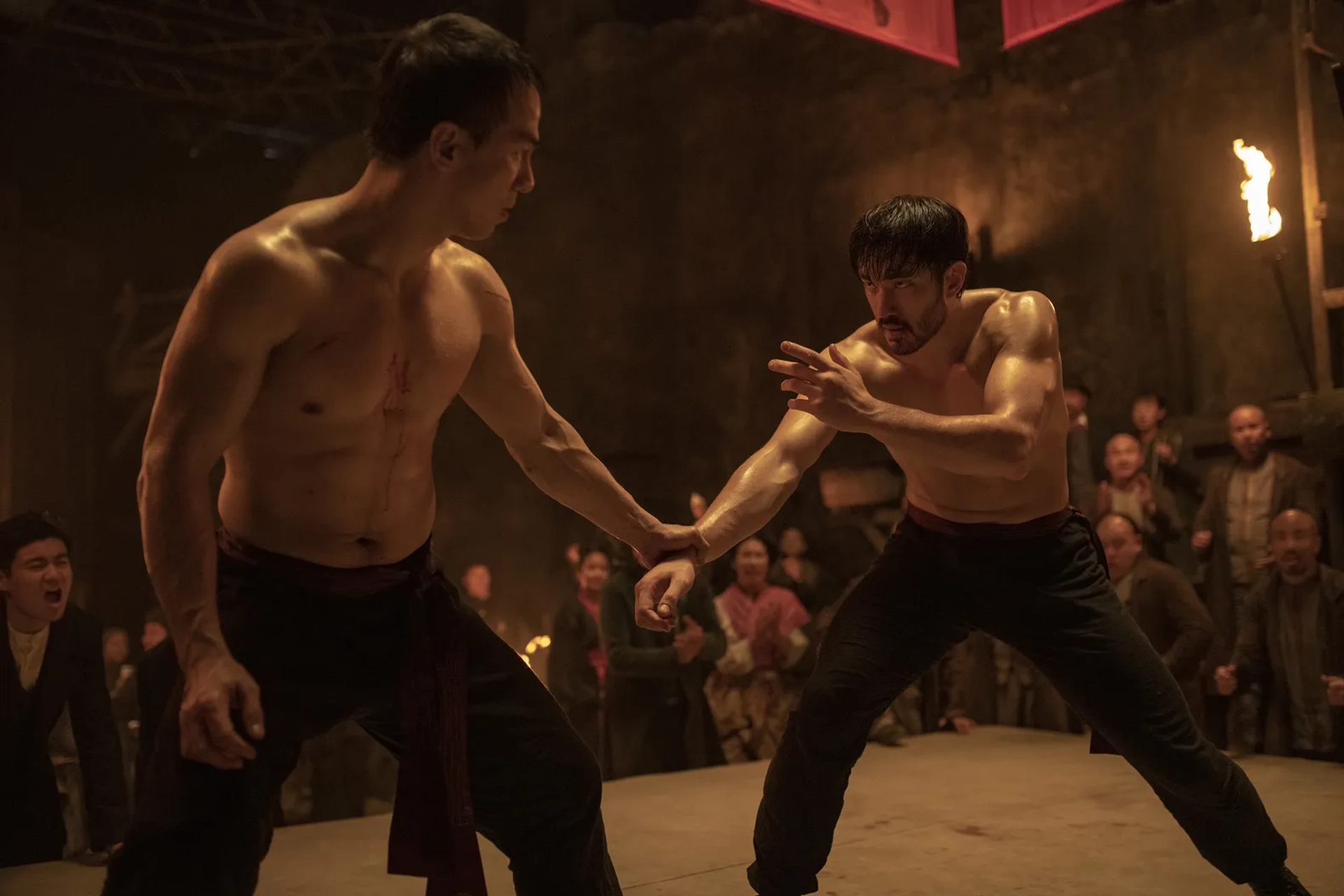 Joe Taslim and Andrew Koji in Warrior (2019)