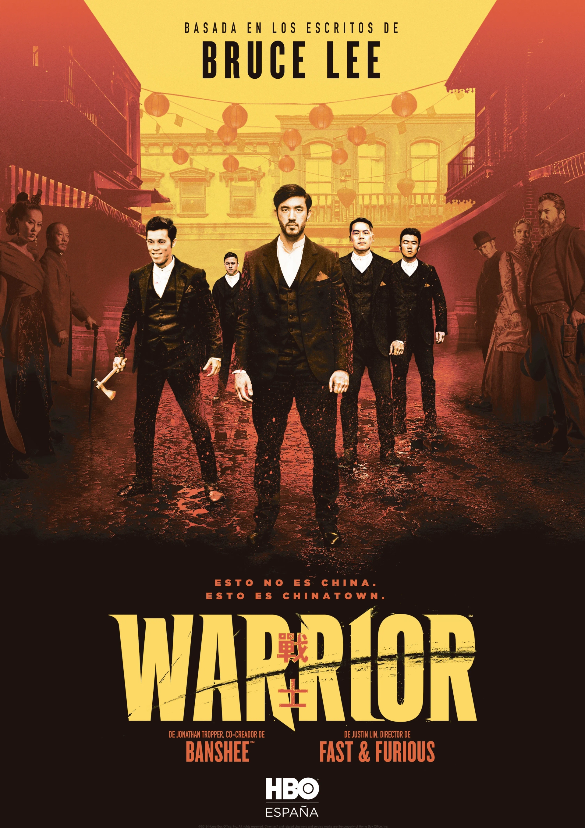 Jason Tobin, Perry Yung, Kieran Bew, Olivia Cheng, Rich Ting, Andrew Koji, Joanna Vanderham, and Tom Weston-Jones in Warrior (2019)