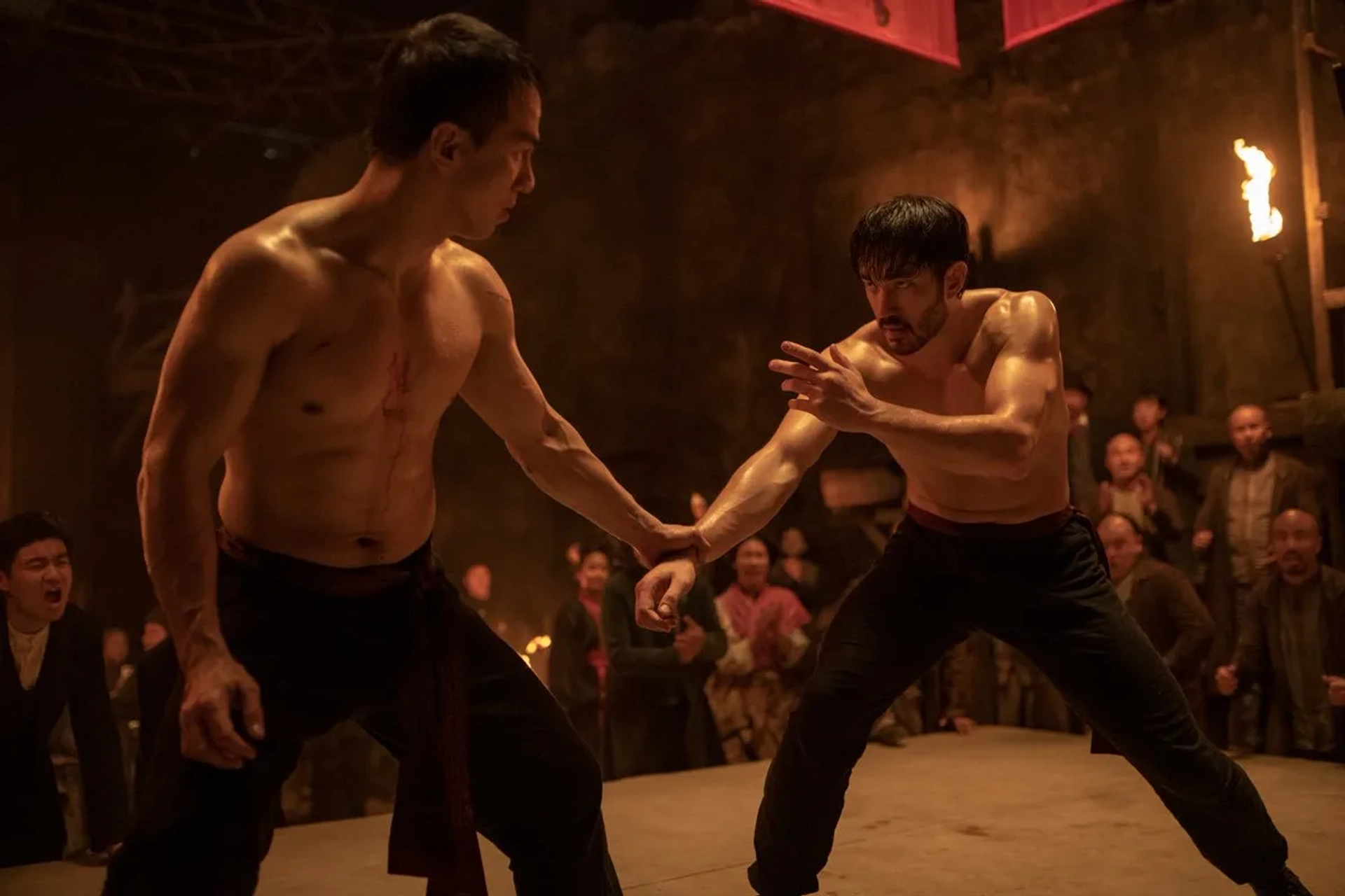 Joe Taslim and Andrew Koji in Warrior (2019)