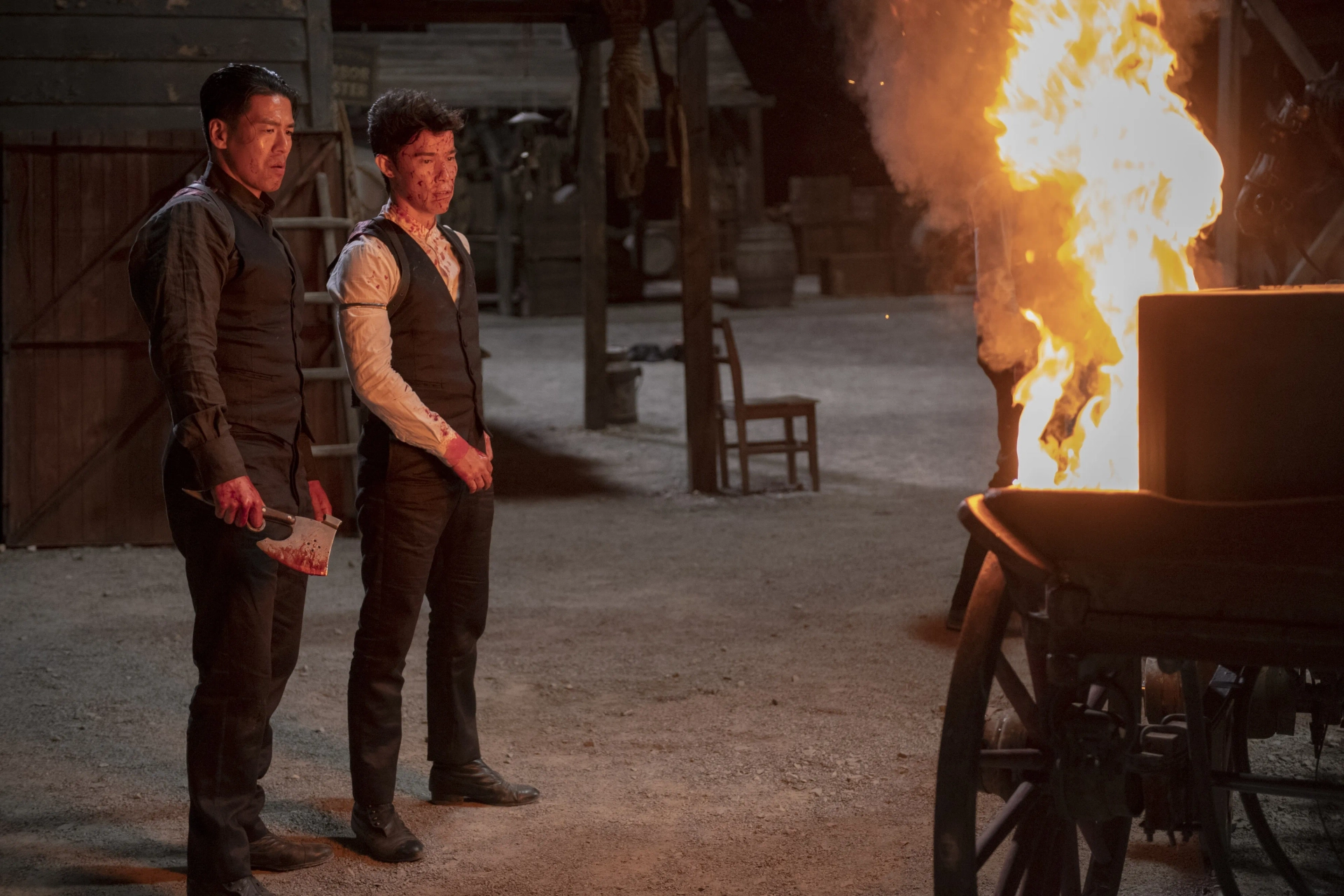 Still of Rich Ting and Jason Tobin in Warrior (2019)