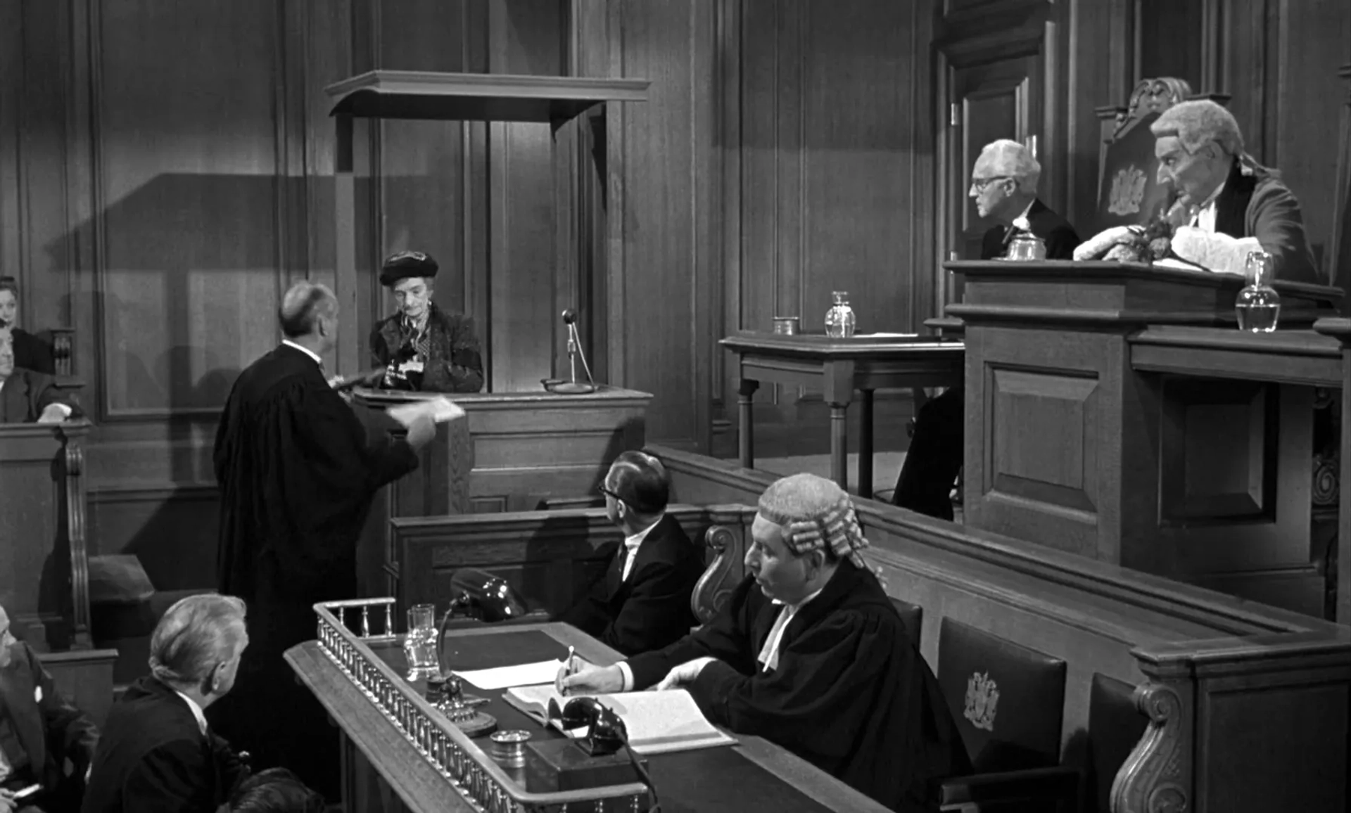 Francis Compton and Una O'Connor in Witness for the Prosecution (1957)