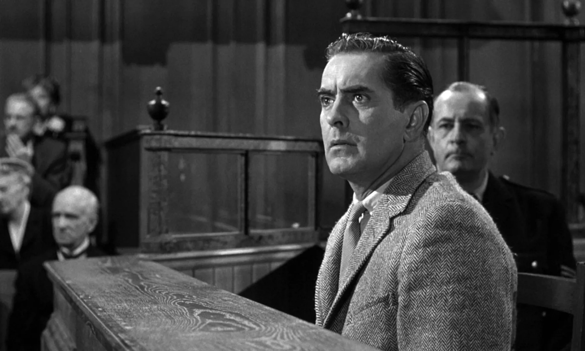 Tyrone Power and Ian Wolfe in Witness for the Prosecution (1957)