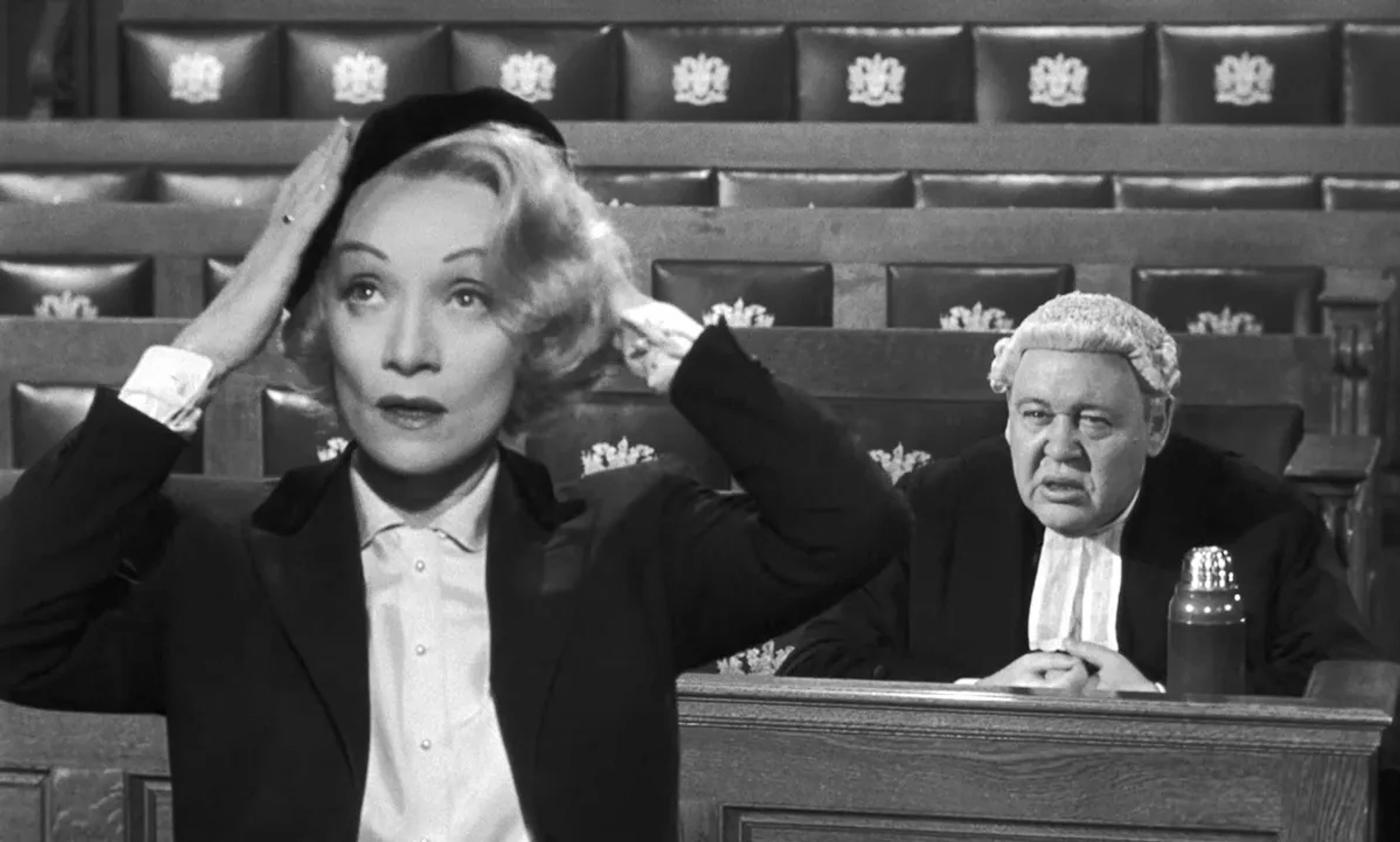 Marlene Dietrich and Charles Laughton in Witness for the Prosecution (1957)