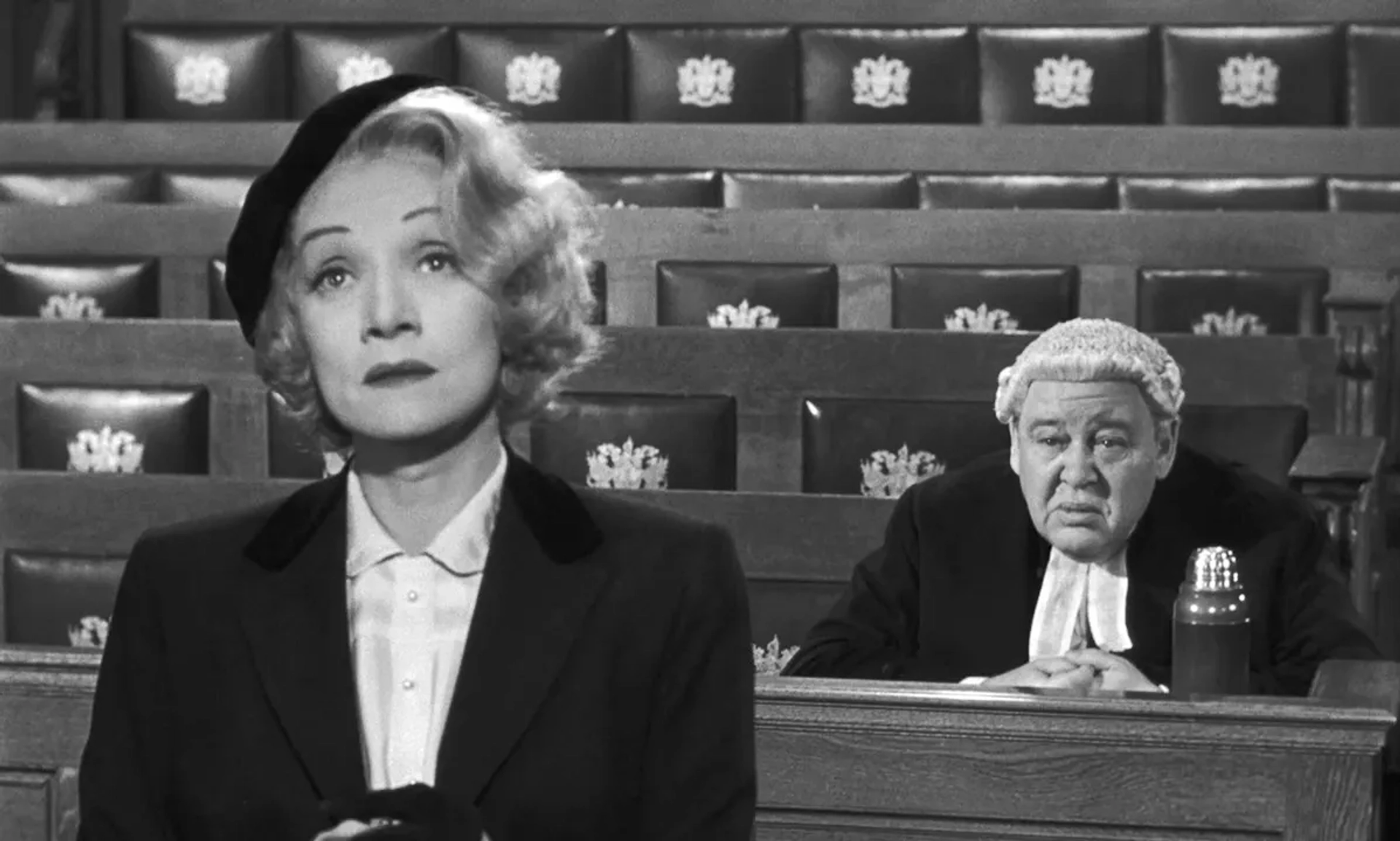 Marlene Dietrich and Charles Laughton in Witness for the Prosecution (1957)