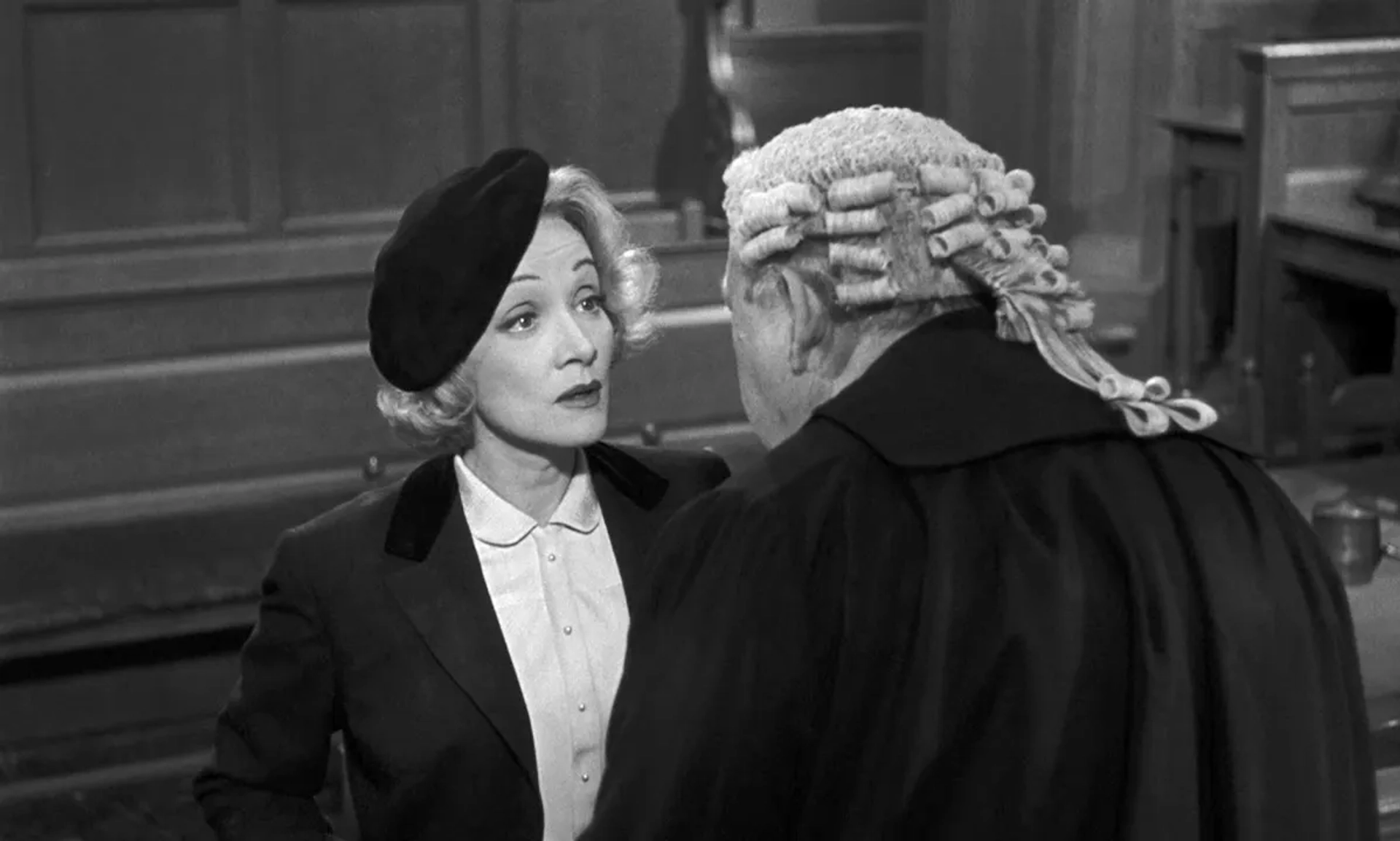 Marlene Dietrich and Charles Laughton in Witness for the Prosecution (1957)