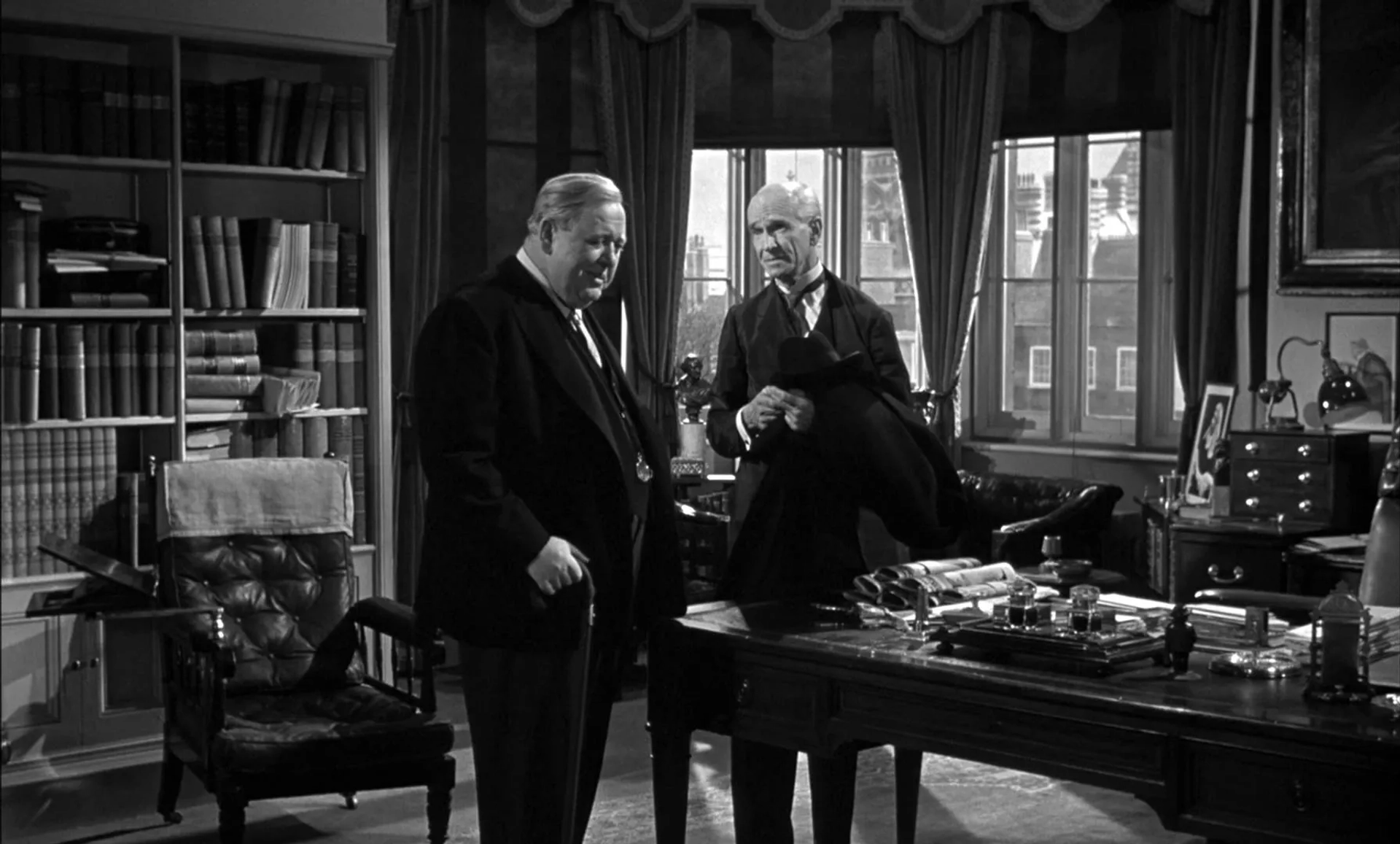 Charles Laughton and Ian Wolfe in Witness for the Prosecution (1957)