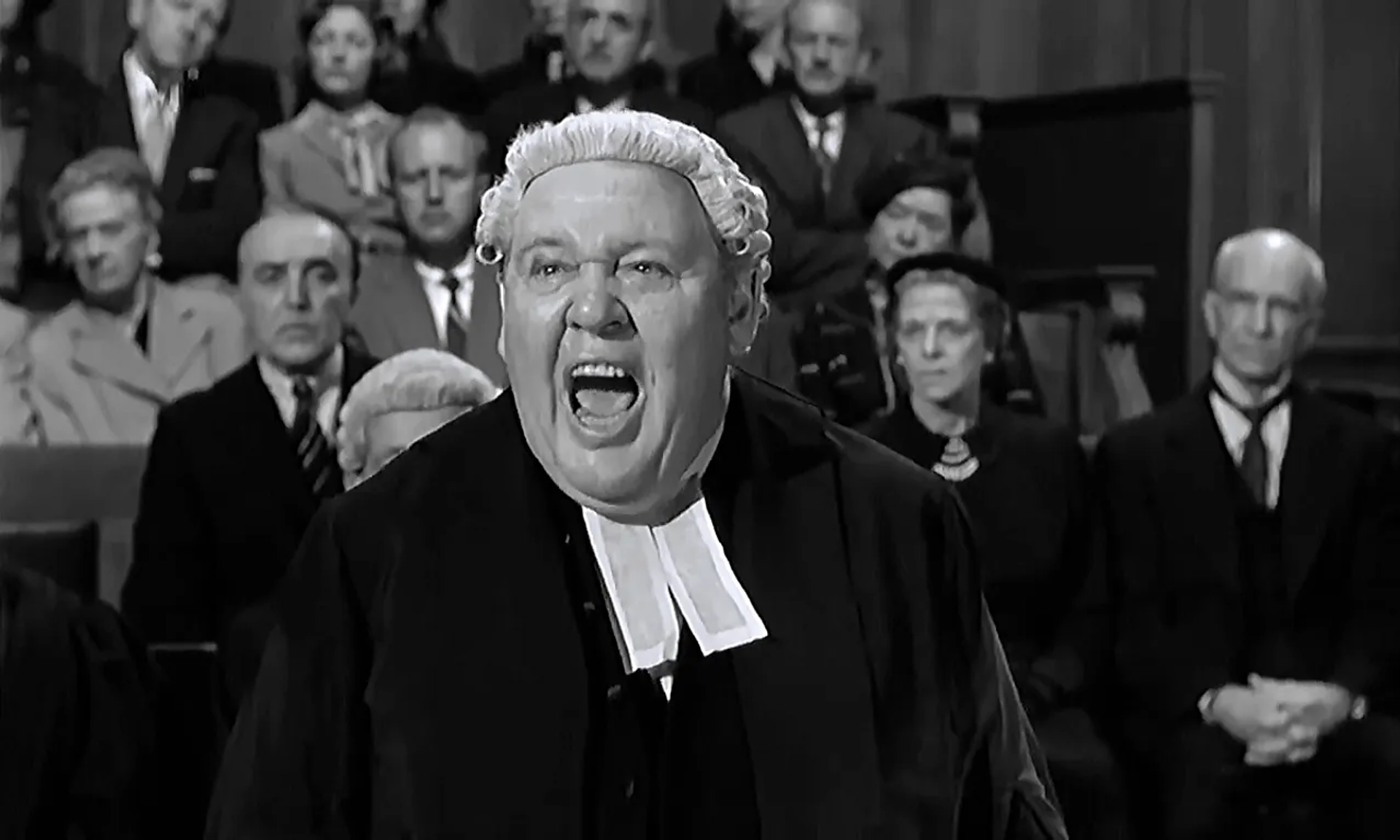 Charles Laughton and Ian Wolfe in Witness for the Prosecution (1957)