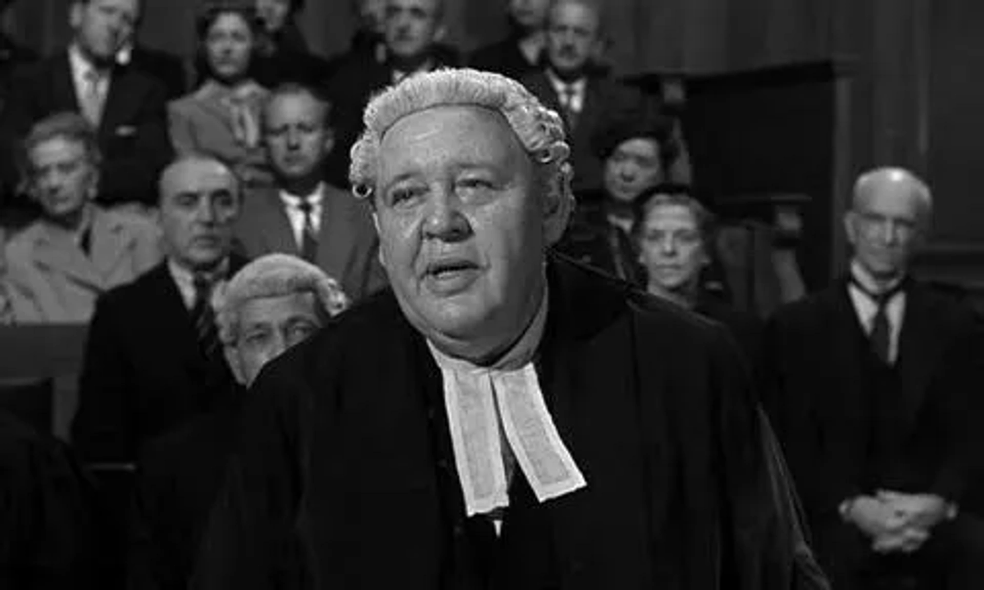 Charles Laughton and Ian Wolfe in Witness for the Prosecution (1957)