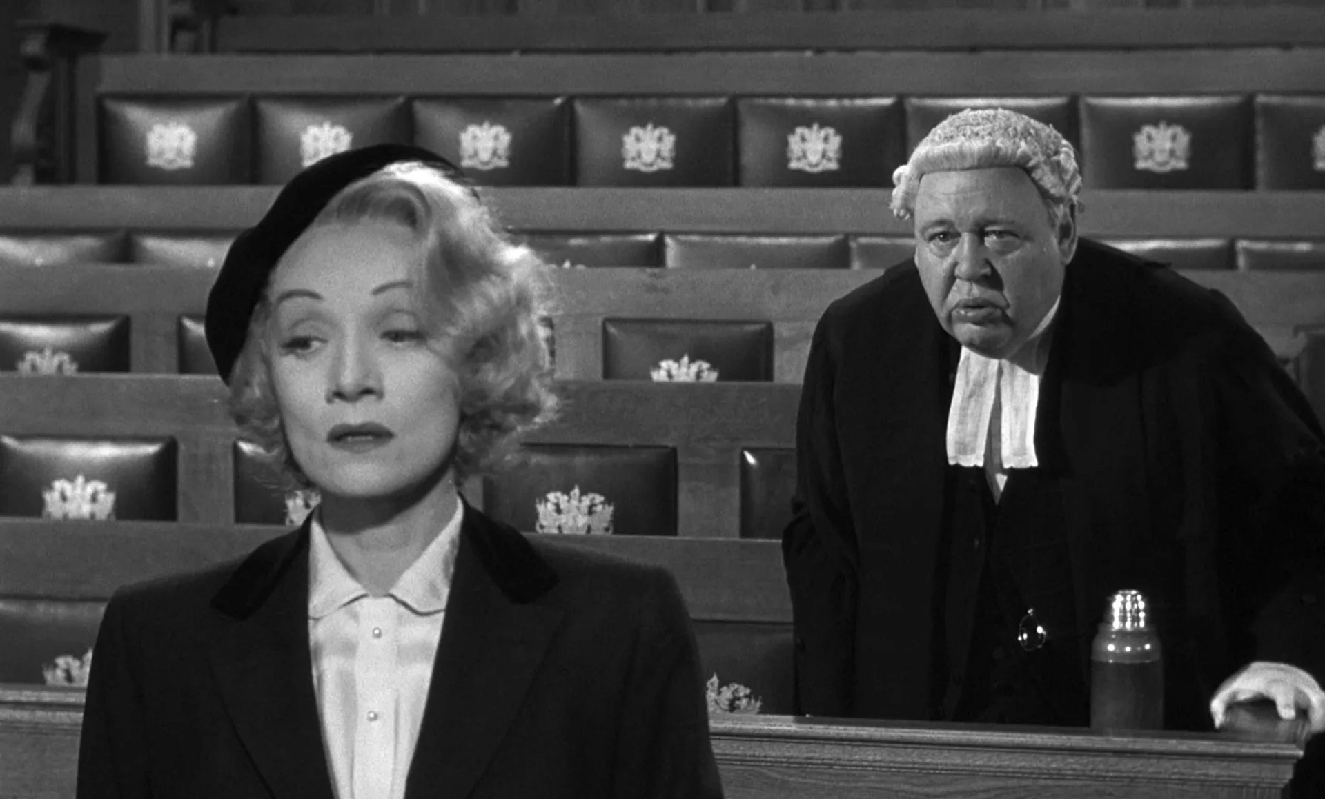 Marlene Dietrich and Charles Laughton in Witness for the Prosecution (1957)